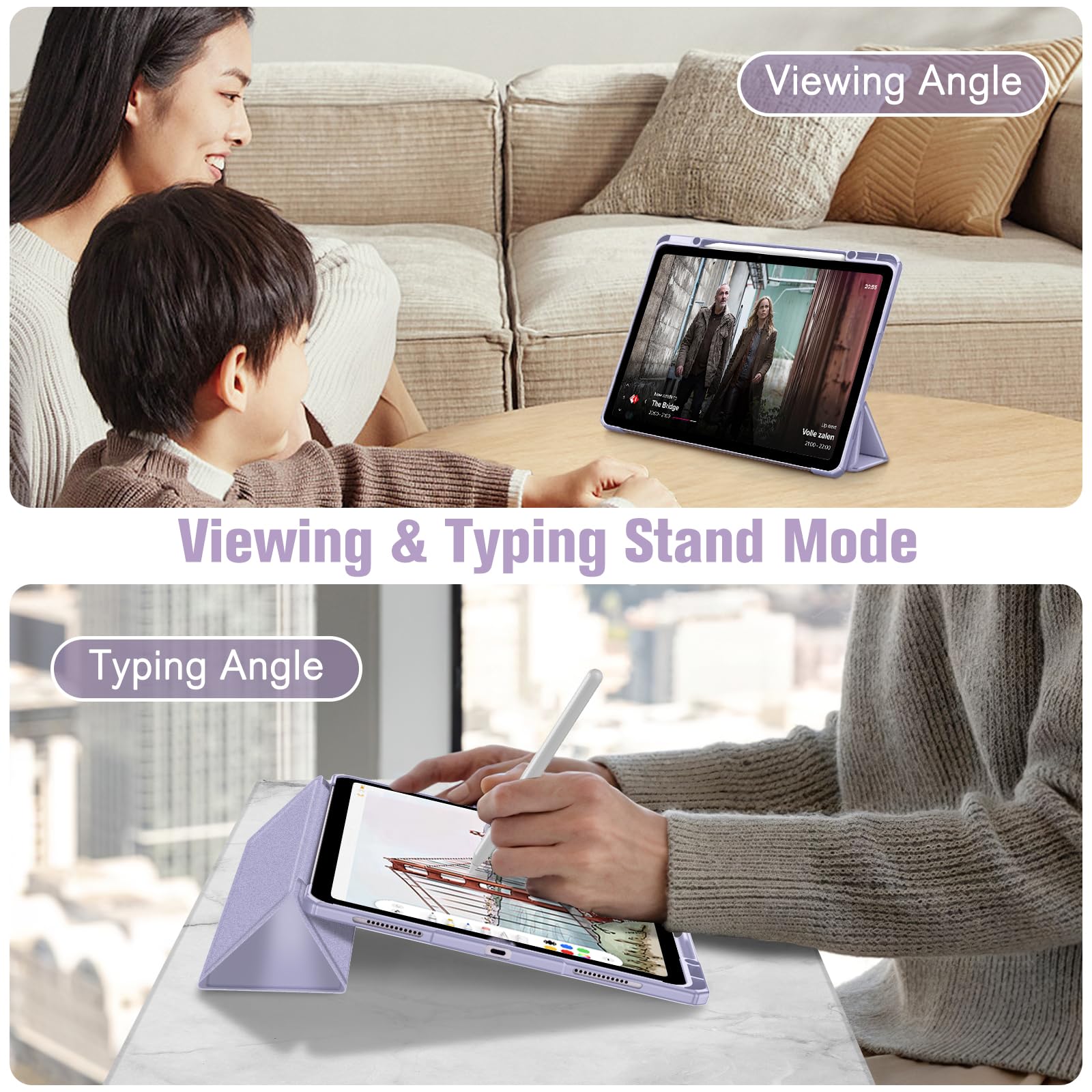 Foto 5 pulgar | Funda Fintie Hybrid Slim Para Ipad Air De 13 Pulgadas (m2) 2024, Color Morado - Venta Internacional.