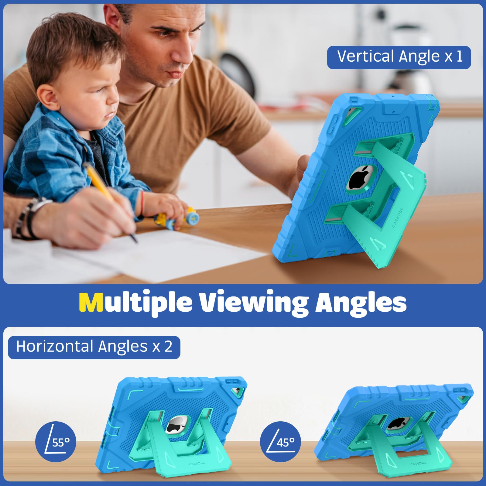 Foto 5 pulgar | Funda Fintie Para Ipad De 9ª, 8ª Y 7ª Generación De 10,2 Pulgadas Con Soporte, Color Azul - Venta Internacional.