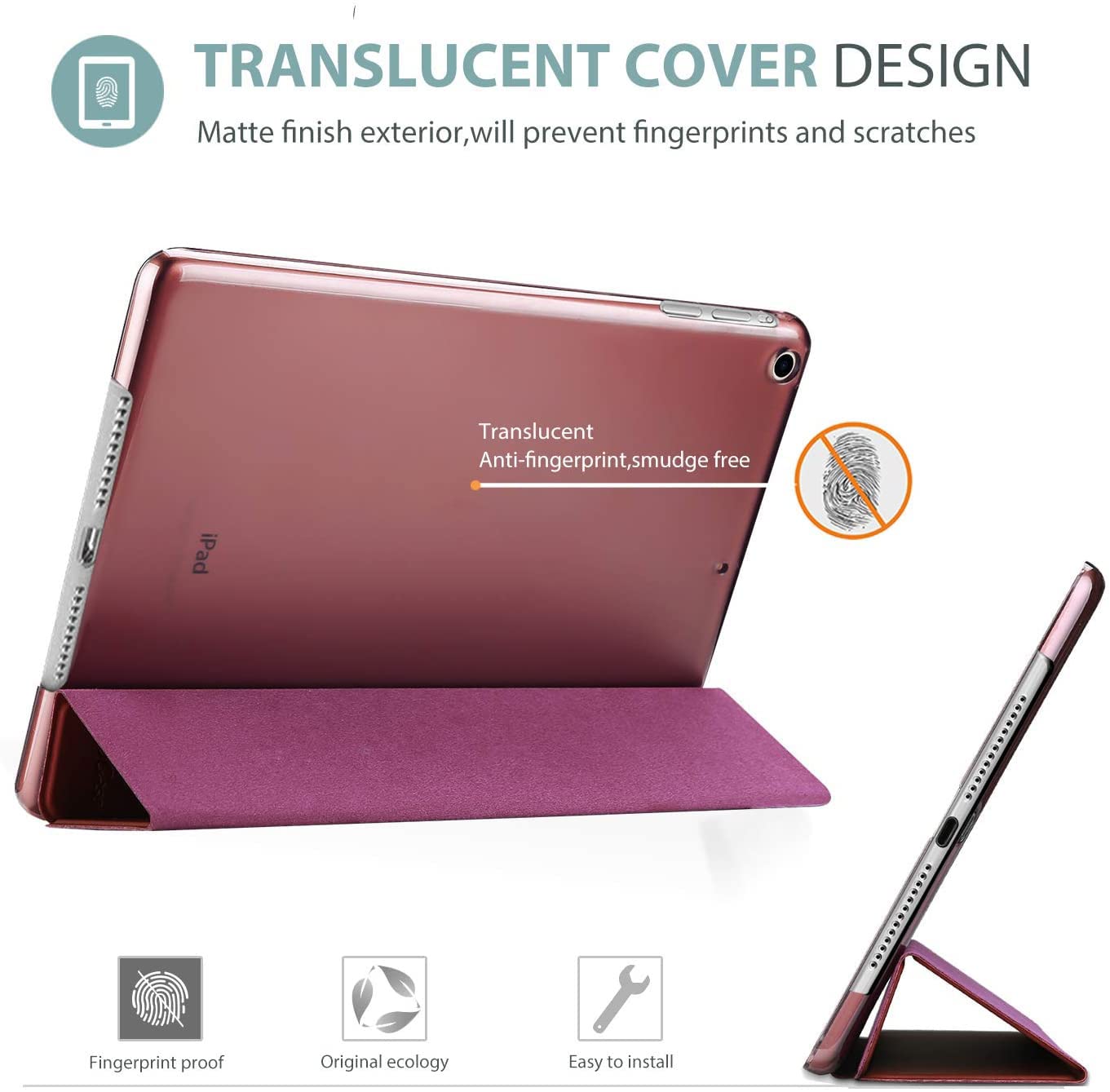 Foto 5 pulgar | Smart Case Procase Para Ipad Air 1.ª Generación De 9,7 Pulgadas, Color Vino - Venta Internacional.