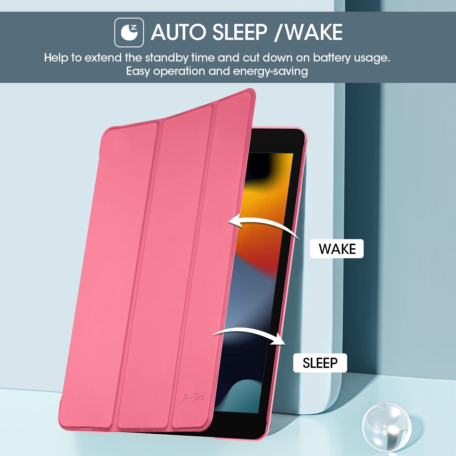 Foto 5 pulgar | Funda Procase Para Ipad De 9ª, 8ª Y 7ª Generación 10.2 - Melonpink - Venta Internacional.