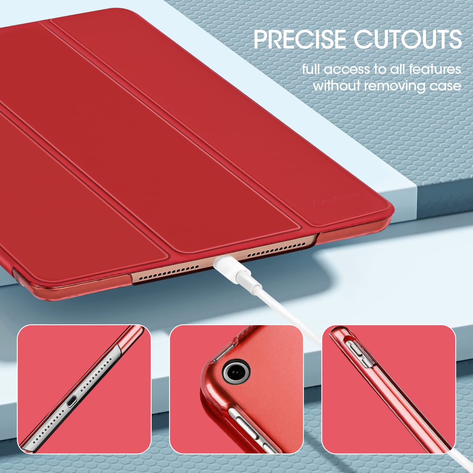 Foto 7 pulgar | Funda Procase Para Ipad De 9ª, 8ª Y 7ª Generación De 10,2 Pulgadas, Color Rojo - Venta Internacional.