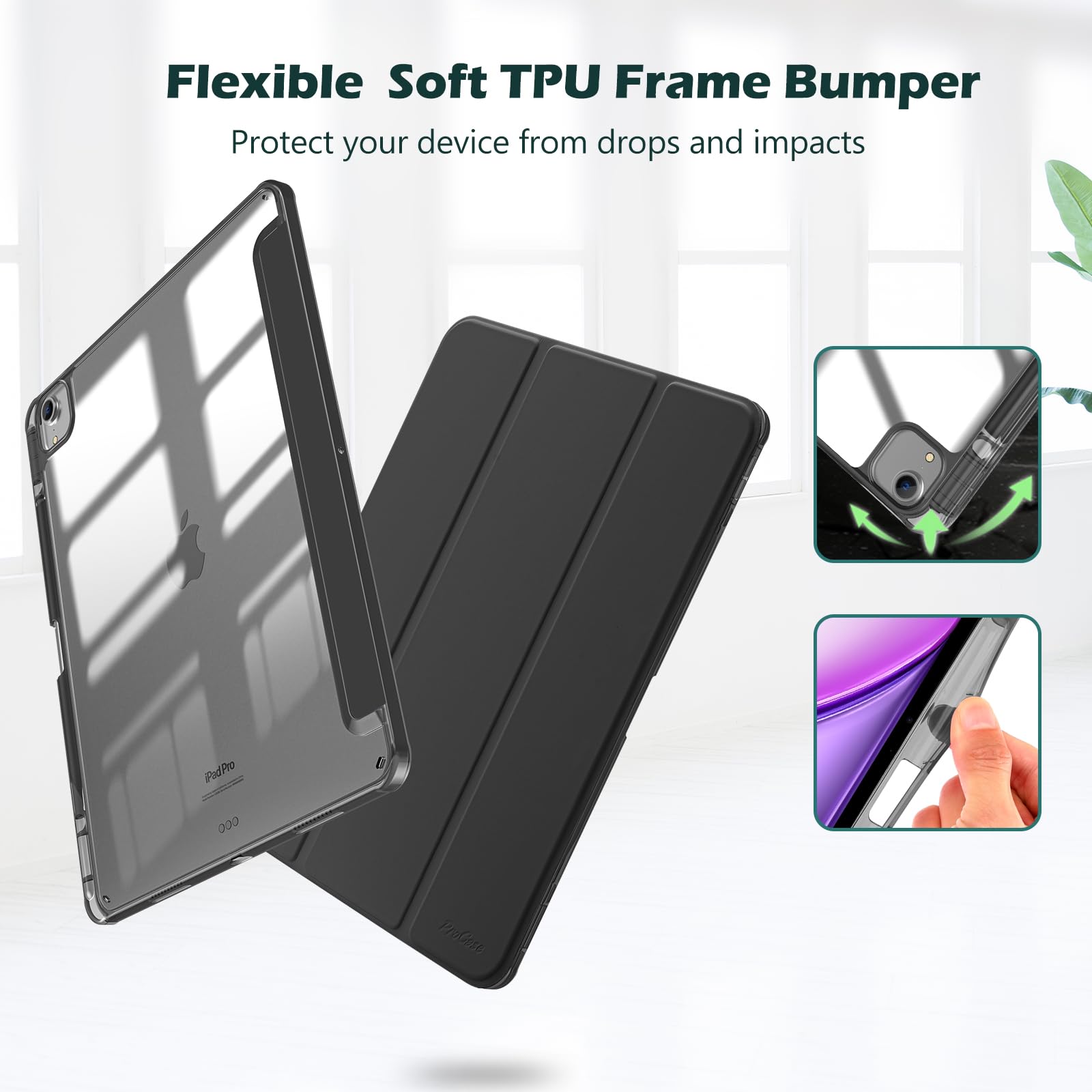 Foto 6 pulgar | Funda Procase Para Ipad Air De 13 Pulgadas 2025 M3/2024 M2, Color Negro - Venta Internacional.