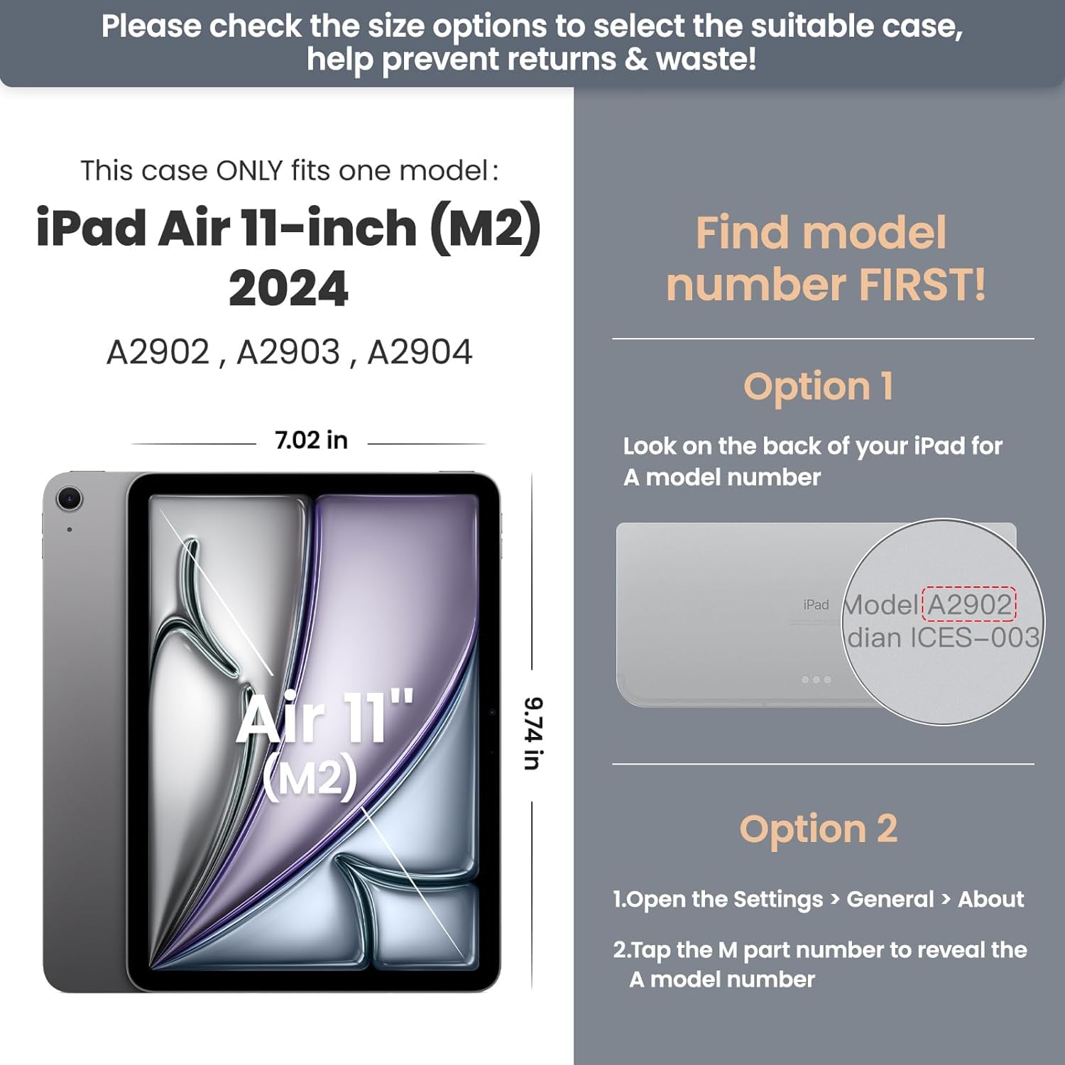 Foto 3 pulgar | Funda Herize Para Ipad Air 11 M3/m2 Con Protector De Pantalla - Venta Internacional.