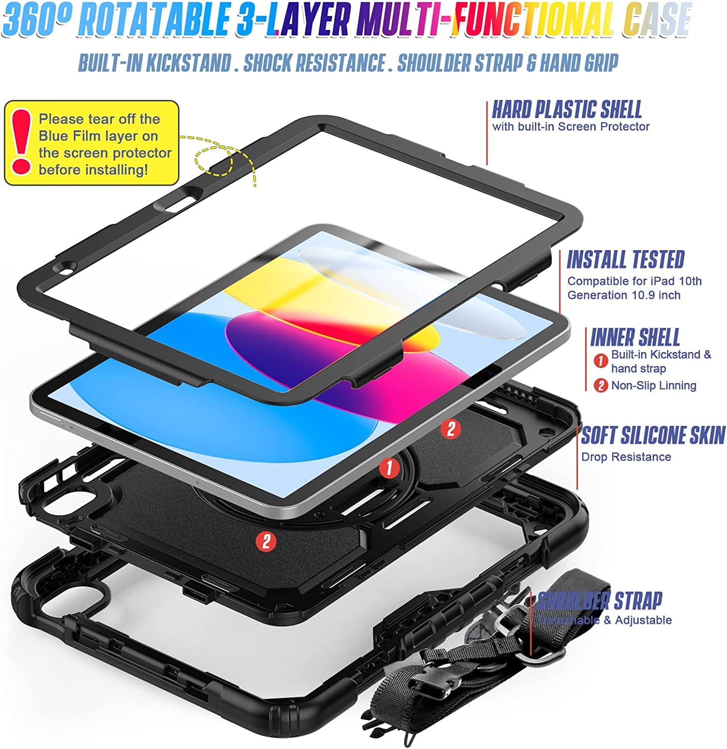 Foto 7 pulgar | Funda Herize Compatible Con Ipad 11/2025/10.ª Generación De 2022 - Venta Internacional.