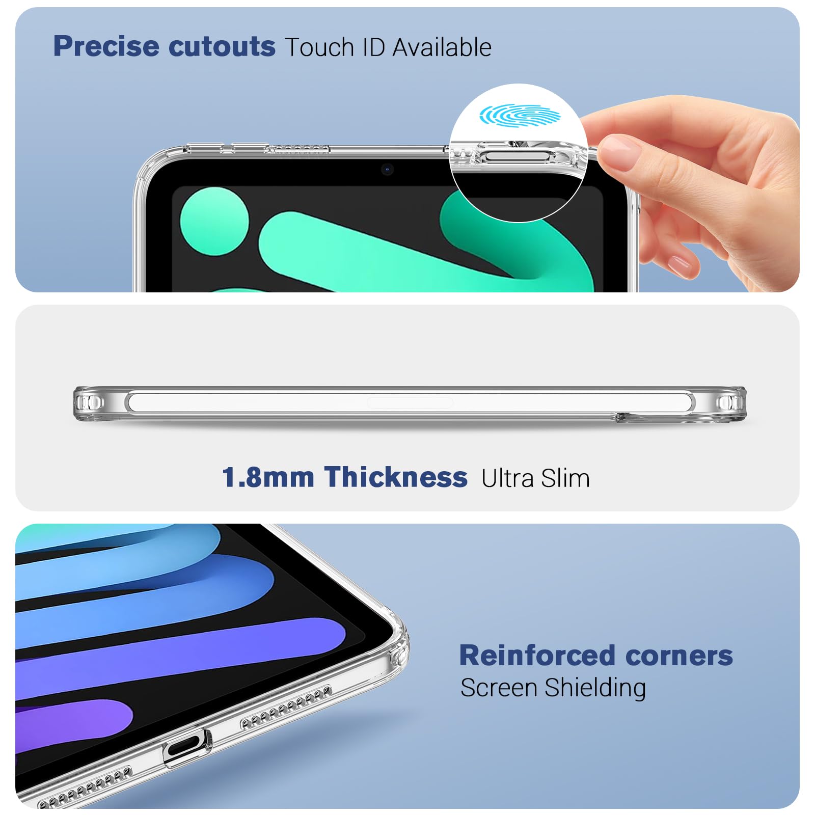 Foto 3 | Funda Procase Clear Para Ipad Mini 7th (a17 Pro) 2024/mini 6th 8.3 2021 - Venta Internacional.