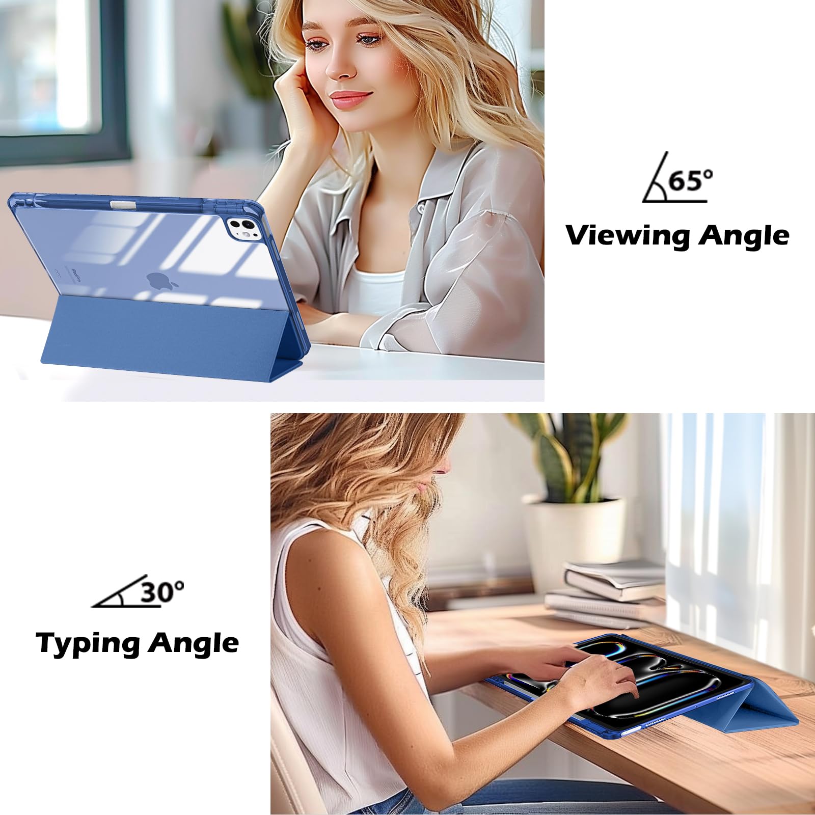 Foto 7 pulgar | Funda Para Tableta Procase Smart Para Ipad Pro 11 2024 5ª Generación, Azul Marino - Venta Internacional.