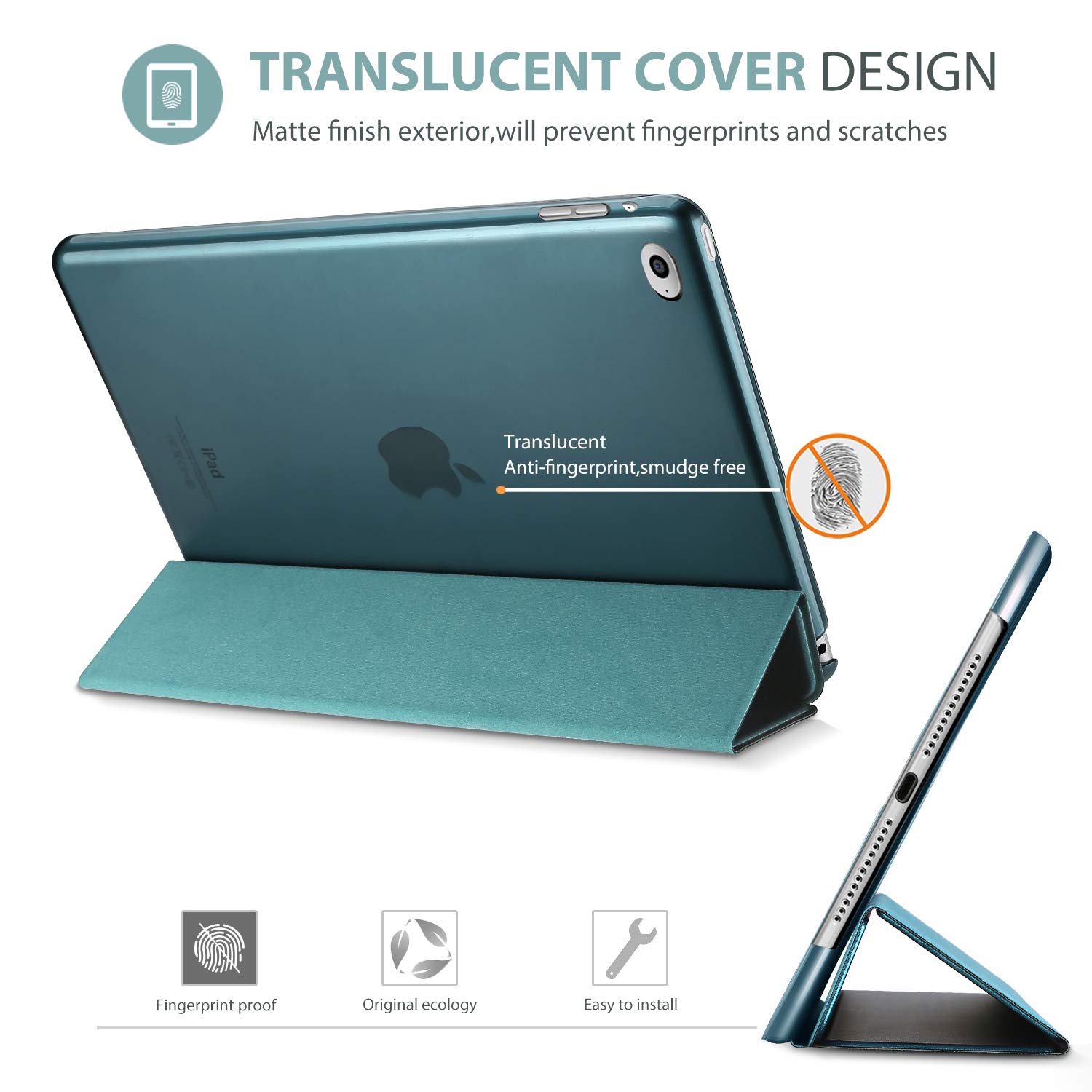 Foto 4 pulgar | Funda Procase Smart Para Ipad Air 2 2014 Con Soporte, Color Verde Azulado - Venta Internacional.