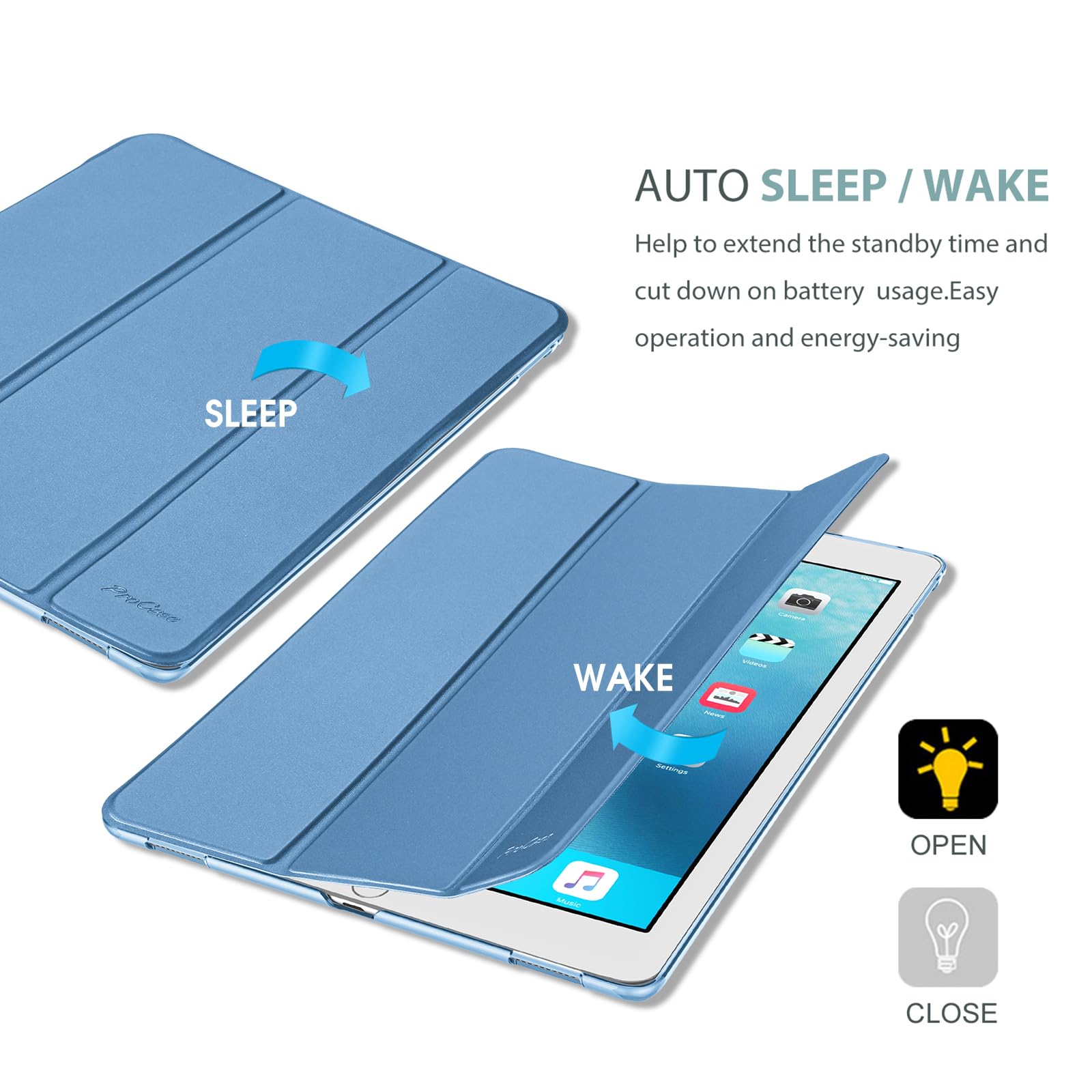 Foto 6 | Funda Procase Smart Para Ipad Pro 12.9 1.ª Y 2.ª Generación, Color Azul - Venta Internacional.