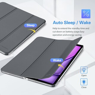Foto 7 | Smart Case Procase Para Ipad Pro 12.9 De 6.ª, 5.ª, 4.ª Y 3.ª Generación, Color Gris - Venta Internacional.