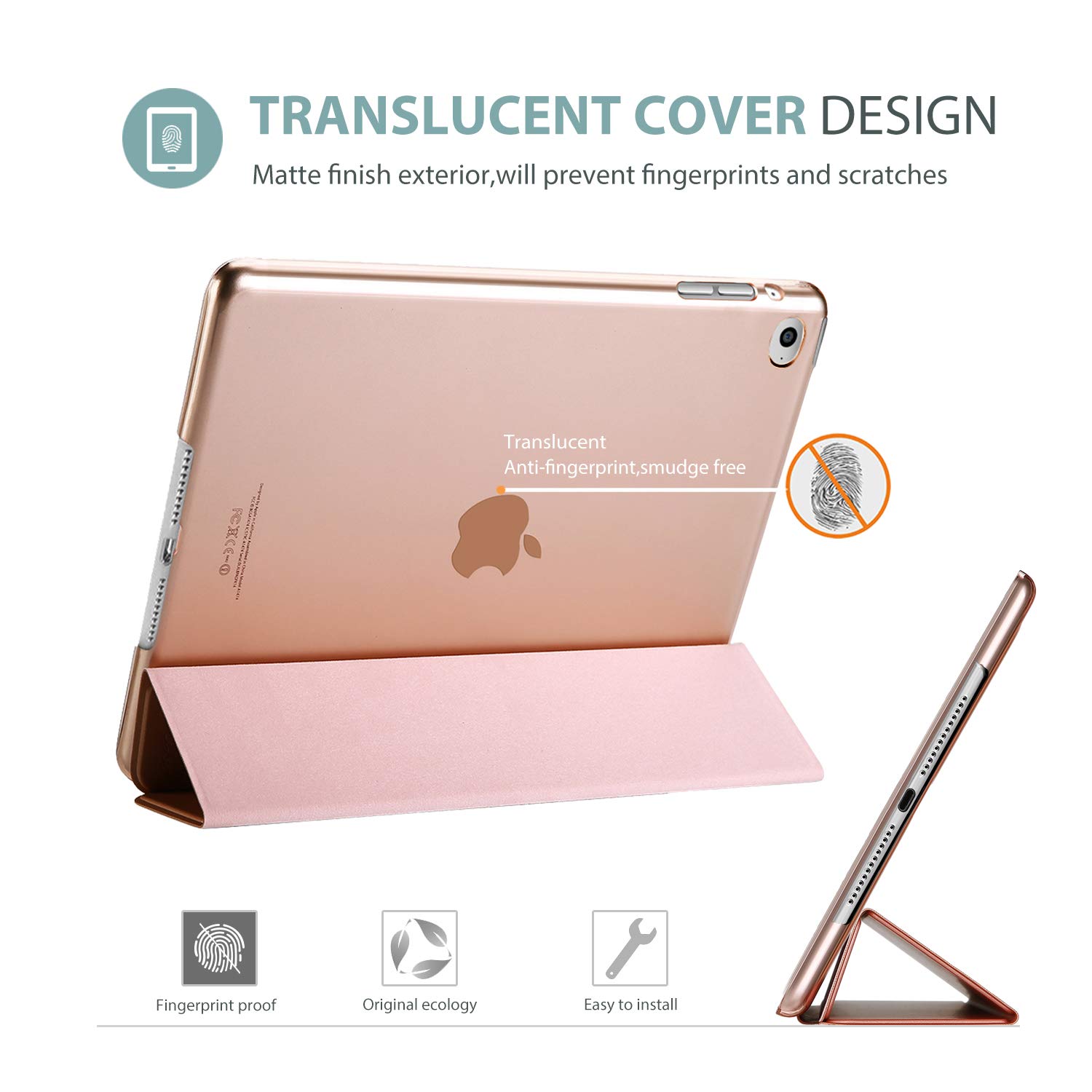 Foto 4 pulgar | Funda Procase Smart Para Ipad Air 2 2014 Con Soporte, Color Oro Rosa - Venta Internacional.