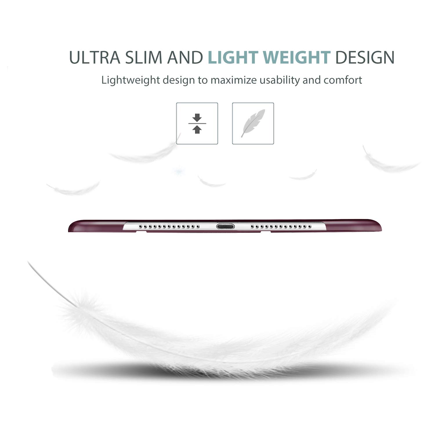 Foto 5 pulgar | Funda Procase Smart Para Ipad Air 2 2014 Con Soporte, Color Vino - Venta Internacional.