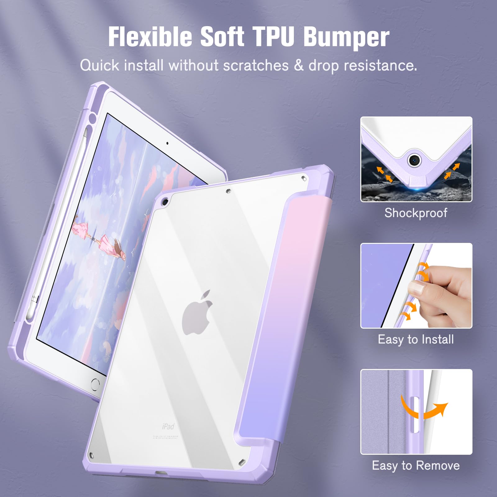 Foto 7 pulgar | Funda Fintie Hybrid Slim Para Ipad De 9ª, 8ª Y 7ª Generación De 10,2 Pulgadas - Venta Internacional.