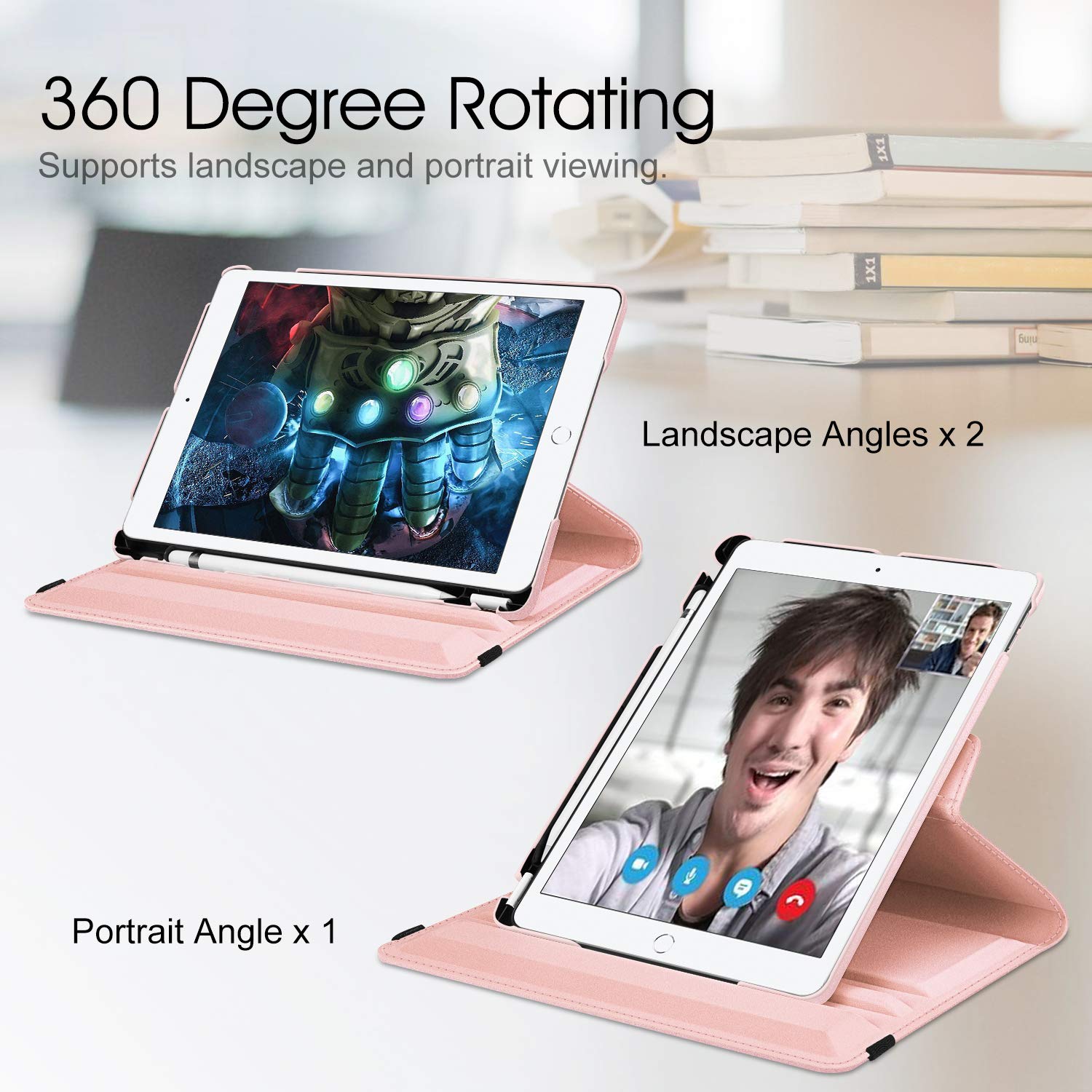 Foto 3 | Funda Giratoria Fintie Para Ipad De 9ª, 8ª Y 7ª Generación De 10,2 Pulgadas, Color Oro Rosa - Venta Internacional.