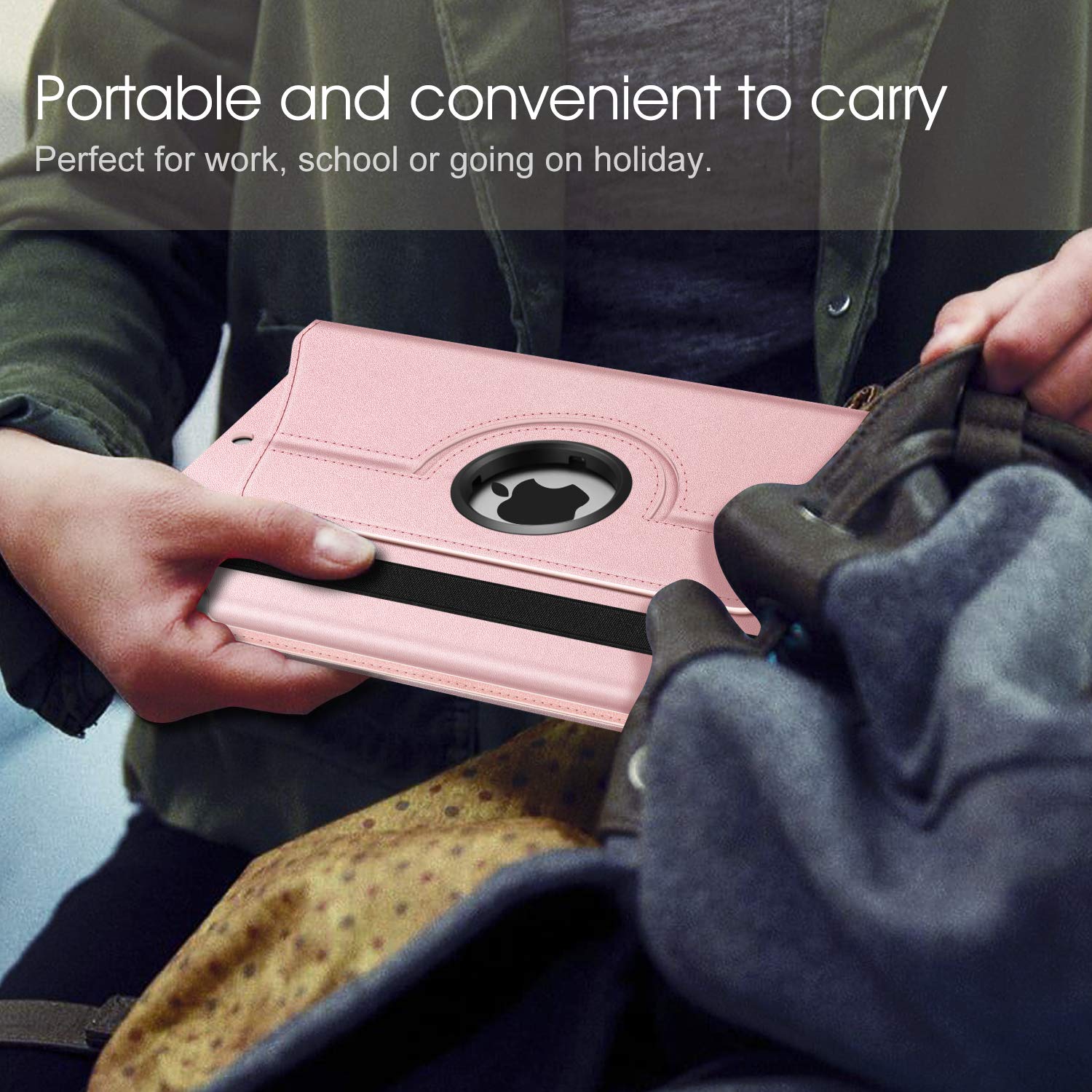 Foto 7 | Funda Giratoria Fintie Para Ipad De 9ª, 8ª Y 7ª Generación De 10,2 Pulgadas, Color Oro Rosa - Venta Internacional.