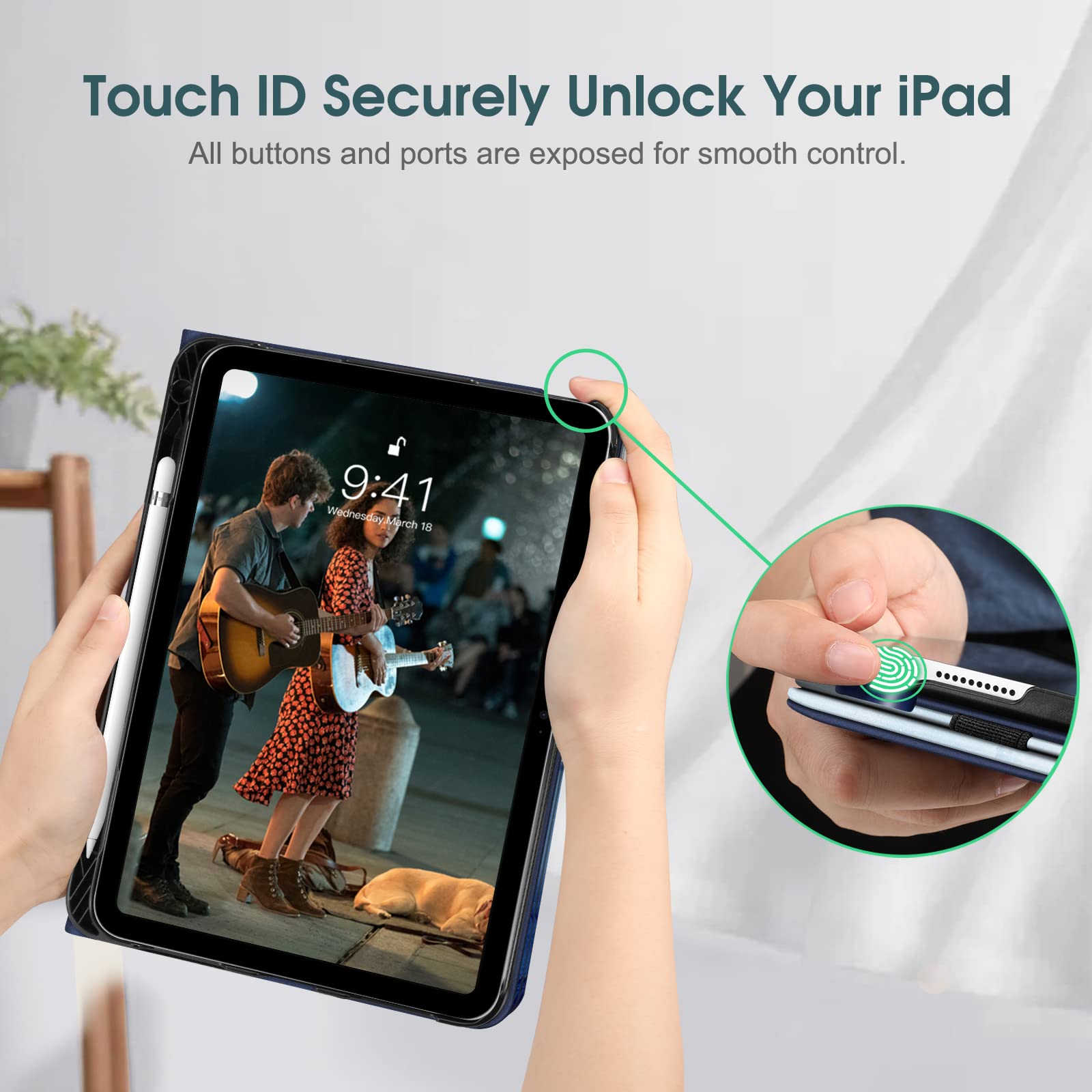 Foto 7 pulgar | Funda Fintie Para Ipad De 10.ª Generación De 10.9 Pulgadas (2022) Ocean Marble - Venta Internacional.