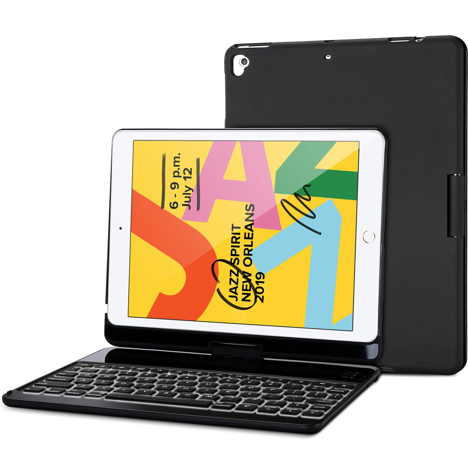 Funda Con Teclado Procase Con 7 Colores Retroiluminados Para Ipad 10.2 - Venta Internacional.