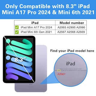 Foto 2 | Funda Procase Smart Para Ipad Mini 7/6 Gen. 8.3 Pulgadas, Color Negro - Venta Internacional.