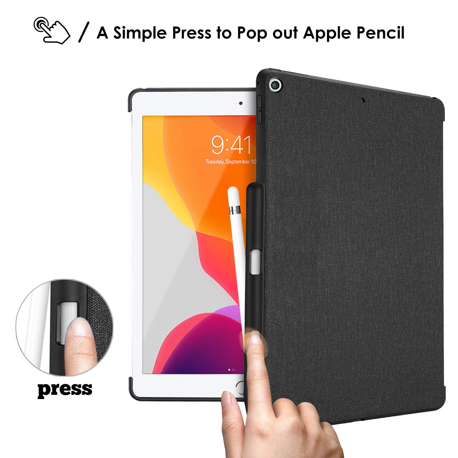 Foto 6 pulgar | Funda Trasera Procase Para Ipad 10.2 (2019-2021) Con Soporte Para Lápices - Venta Internacional.