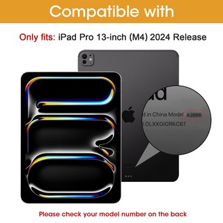 Foto 2 | Funda Procase Para Ipad Pro 13 2024 Con Soporte Para Lápices, Color Negro - Venta Internacional.