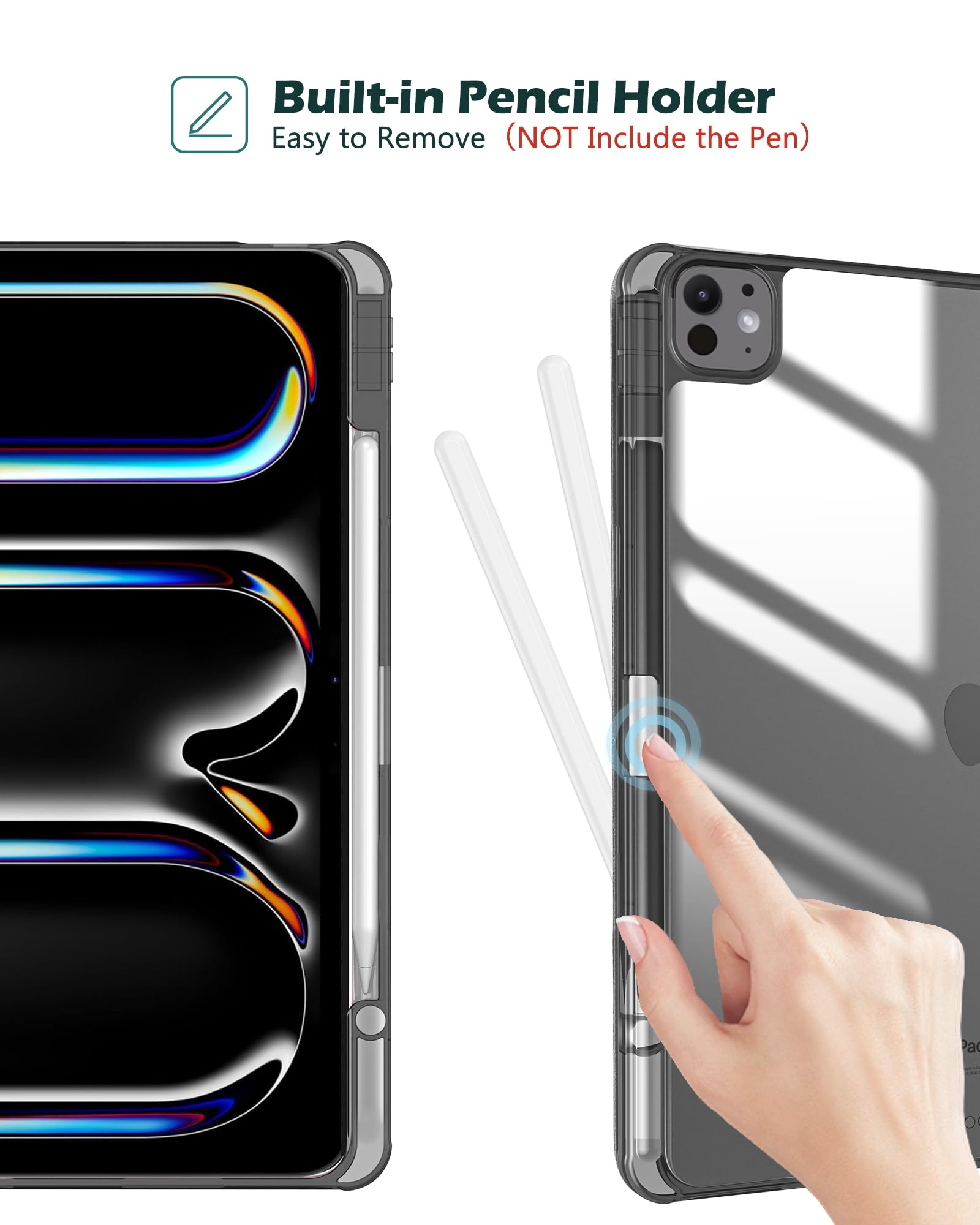 Foto 4 | Funda Procase Para Ipad Pro 13 2024 Con Soporte Para Lápices, Color Negro - Venta Internacional.