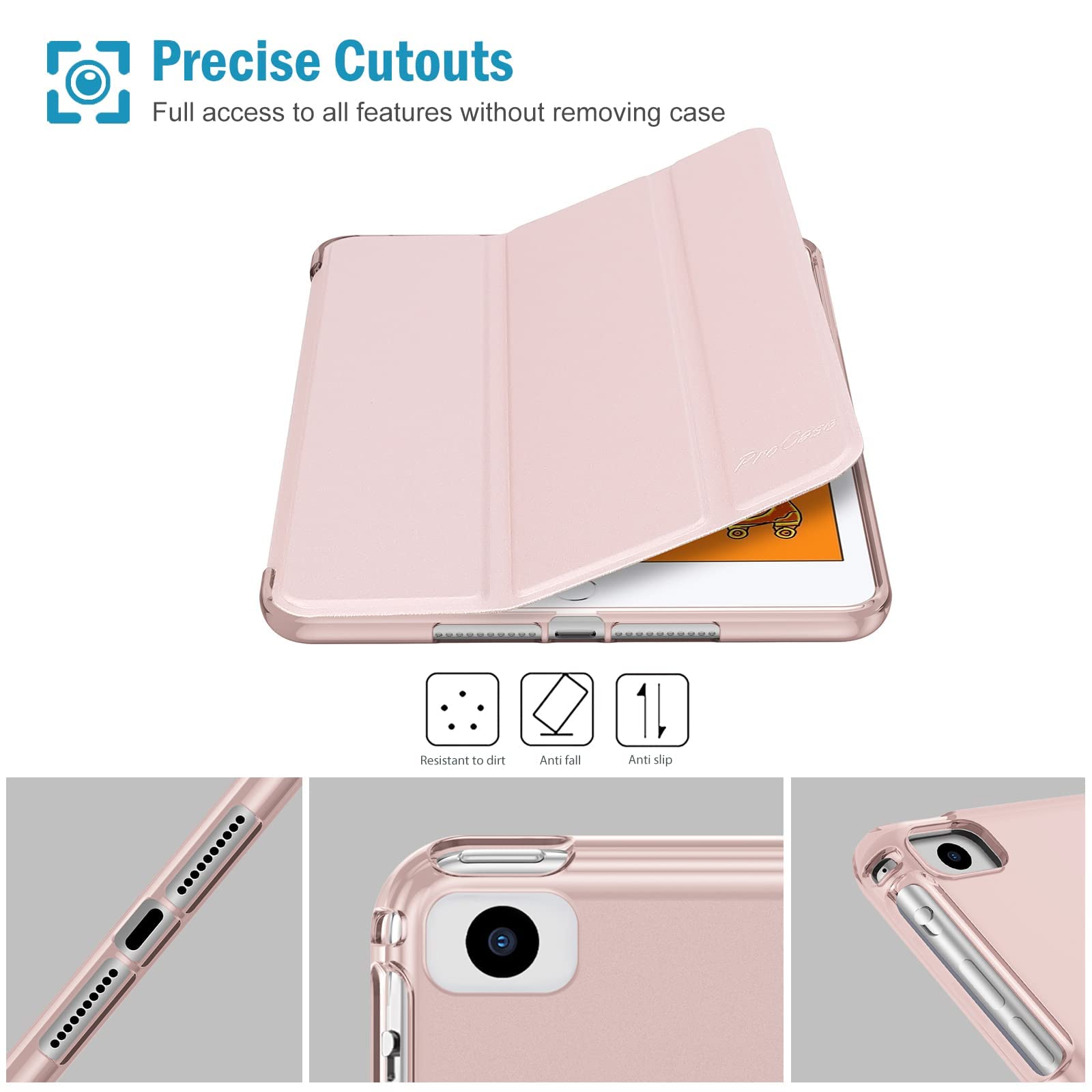 Foto 6 pulgar | Case Procase - Carcasa Trasera Delgada De Tpu Para Ipad Mini 5/4/3/2/1, Color Rosa - Venta Internacional.
