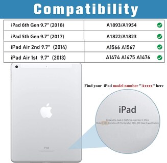 Foto 2 | Funda Procase Para Ipad De 9,7 Pulgadas (6.ª Y 5.ª Generación), Air 2/air 1, Color Gris - Venta Internacional.