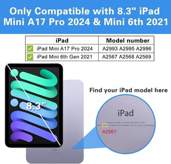 Foto 2 | Funda Procase Smart Para Ipad Mini 7/6 Gen. 8.3 Pulgadas - Lightpur - Venta Internacional.