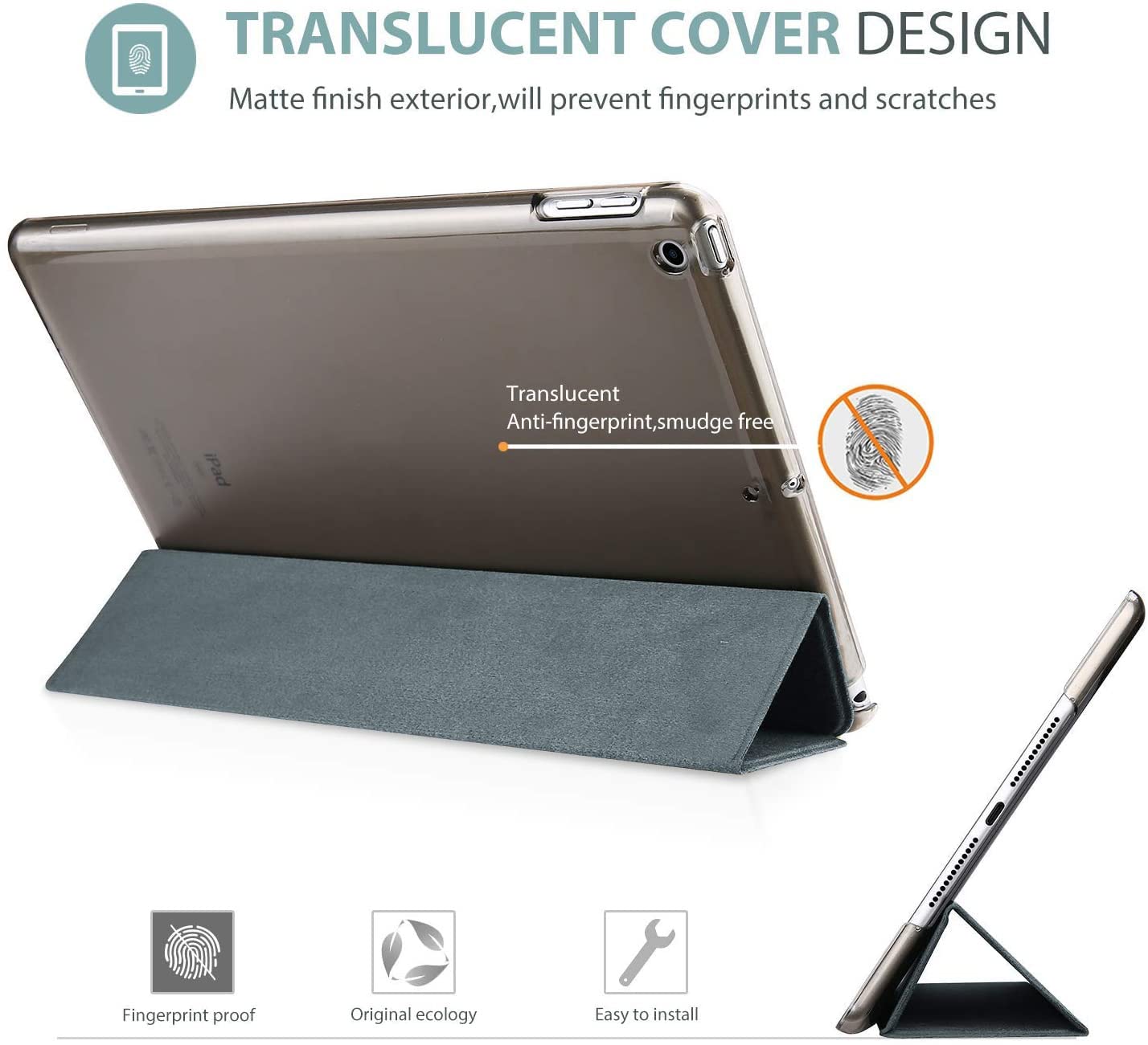Foto 5 pulgar | Funda Procase Para Ipad De 9ª, 8ª Y 7ª Generación De 10,2 Pulgadas, Color Gris Mate - Venta Internacional.