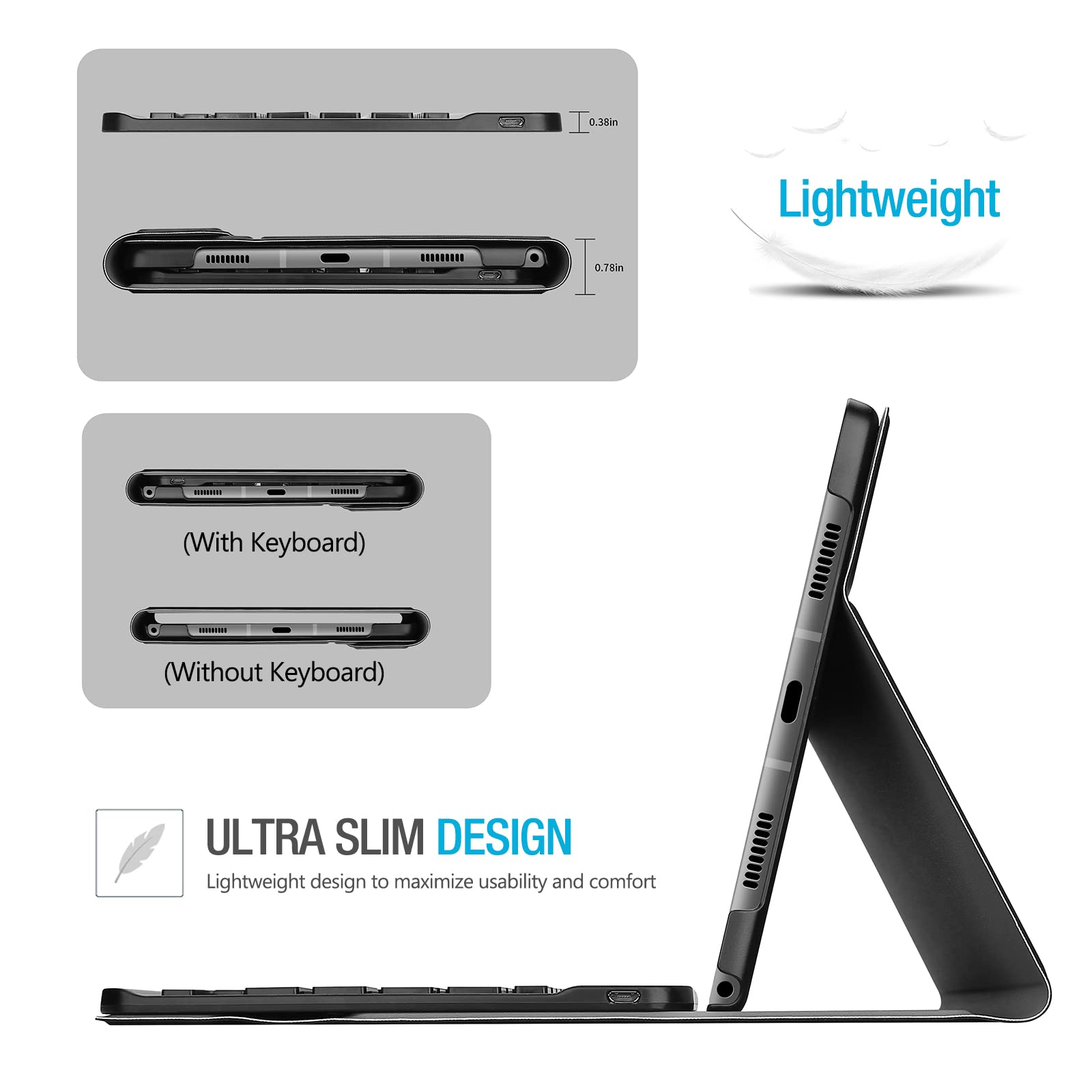 Foto 6 pulgar | Funda De Teclado Procase Para Samsung Galaxy Tab A8 10.5 2022 - Venta Internacional.