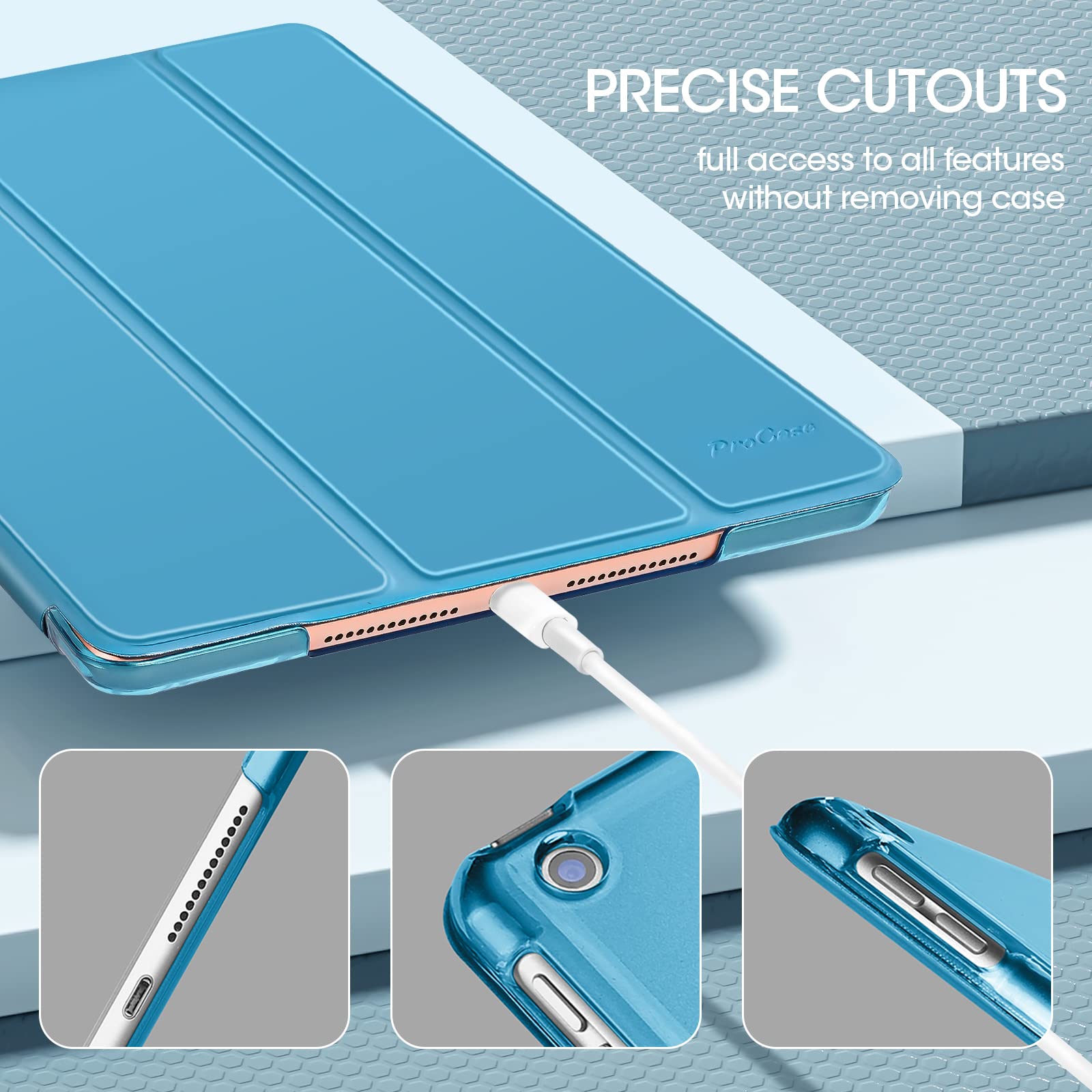 Foto 7 pulgar | Funda Procase Para Ipad De 10,2 Pulgadas Para Ipad De 9.ª, 8.ª Y 7.ª Generación, Color Azul Claro - Venta Internacio