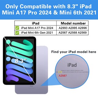 Foto 2 | Funda Procase Smart Para Ipad Mini 7/6 Gen Con Soporte Para Lápices - Venta Internacional.