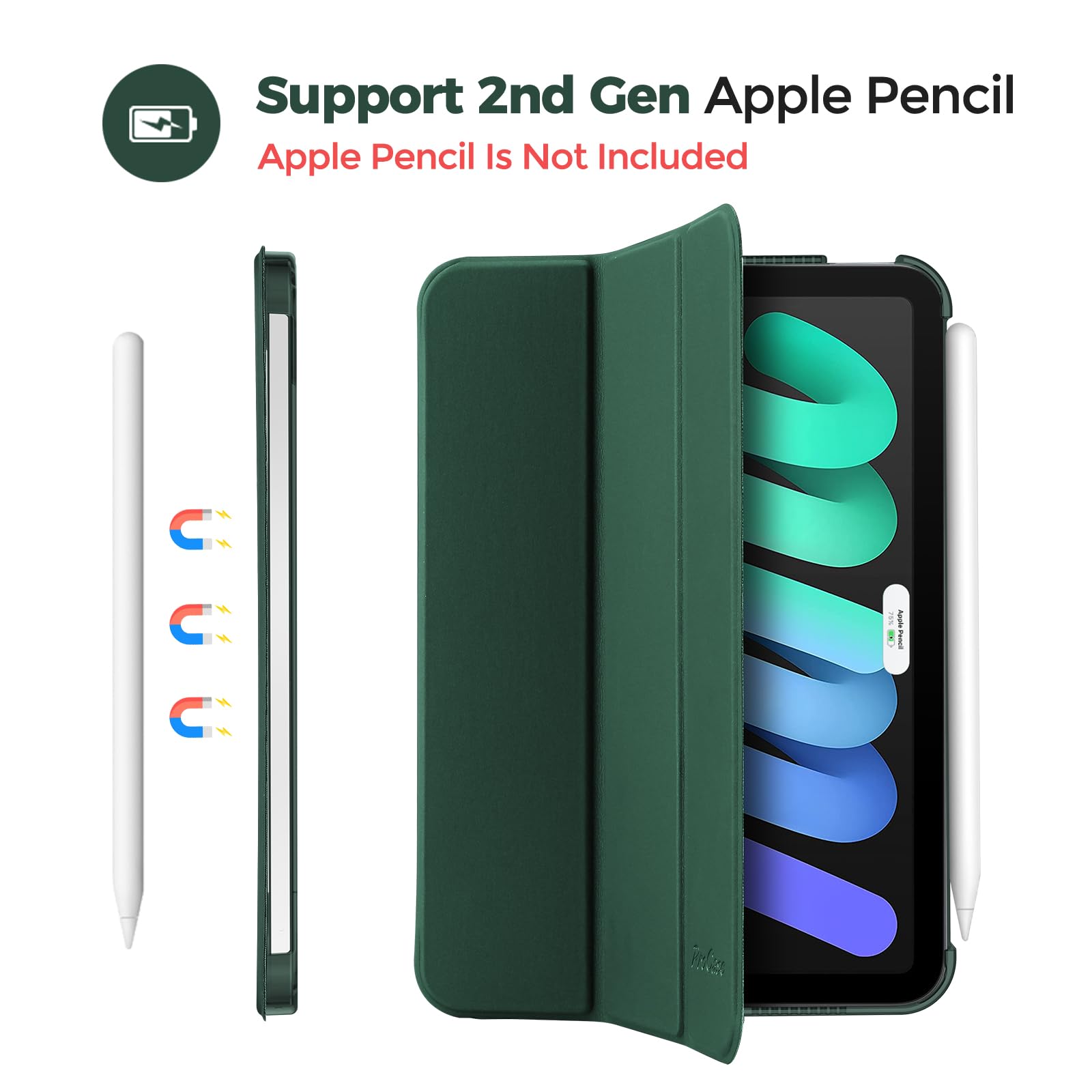 Foto 4 | Funda Procase Smart Para Ipad Mini 7/6 Gen Con Soporte Para Lápices - Venta Internacional.