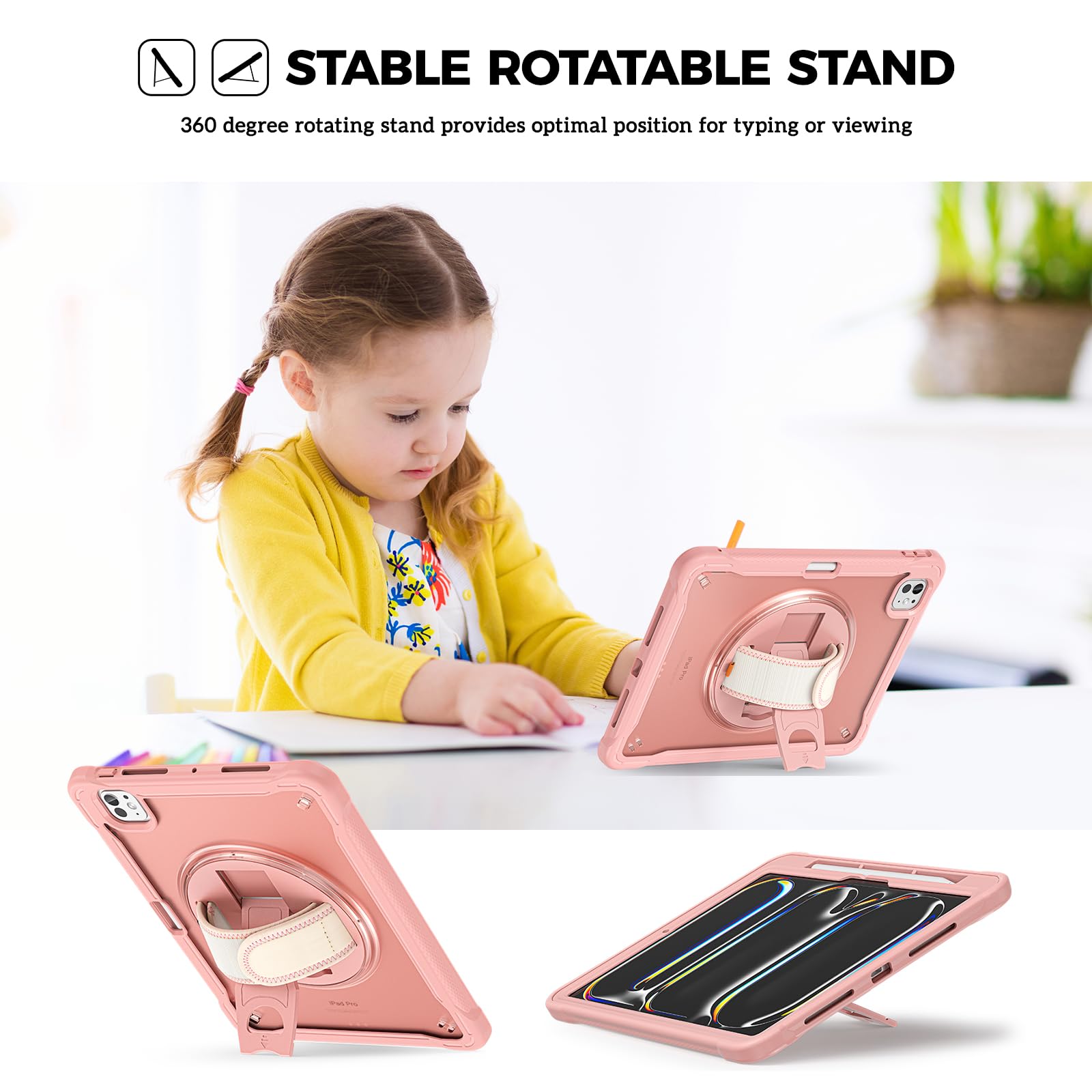 Foto 6 pulgar | Funda Procase Rugged Para Ipad Pro 11 2024 M4 Con Lápiz Rosa - Venta Internacional.