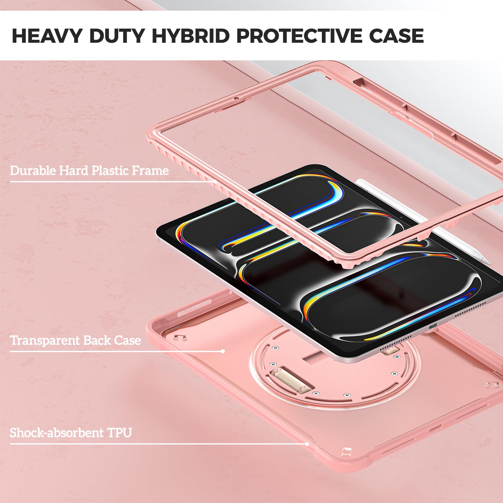 Foto 7 | Funda Procase Rugged Para Ipad Pro 11 2024 M4 Con Lápiz Rosa - Venta Internacional.