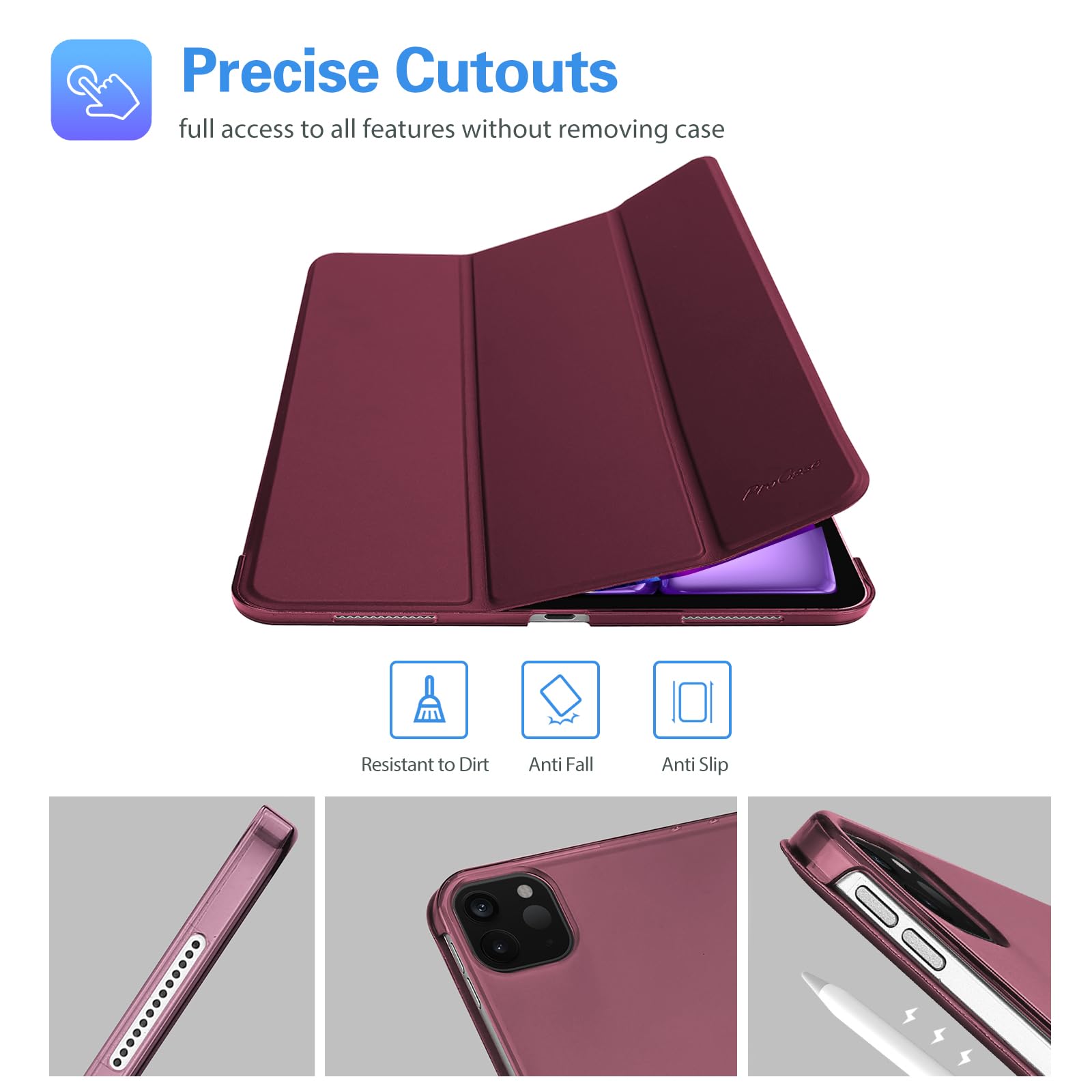 Foto 7 pulgar | Funda Procase Smart Para Ipad Pro 12.9 De 6.ª, 5.ª, 4.ª Y 3.ª Generación, W - Venta Internacional.