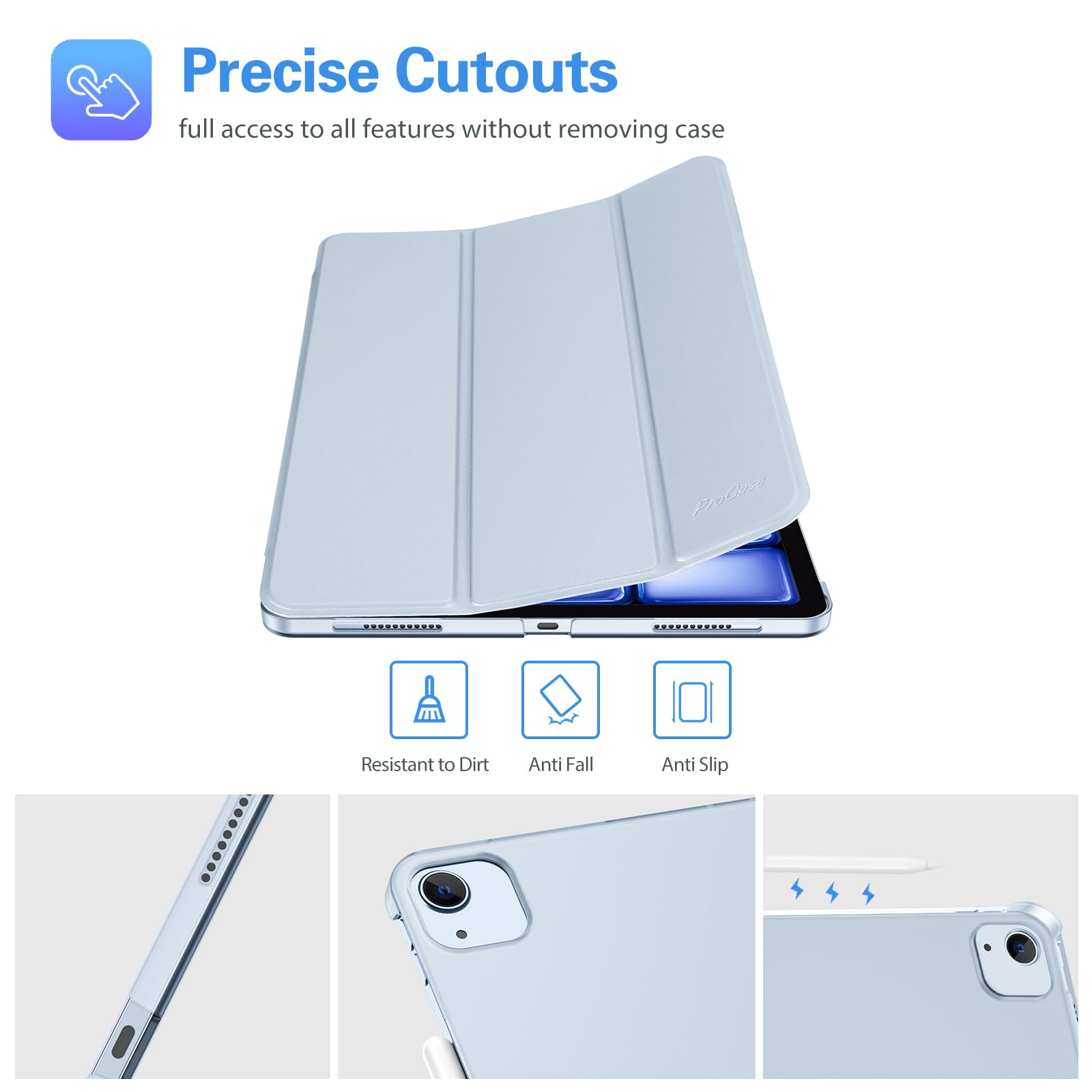 Foto 7 pulgar | Funda Procase Smart Para Ipad Pro 12.9 De 6.ª, 5.ª, 4.ª Y 3.ª Generación - Venta Internacional.