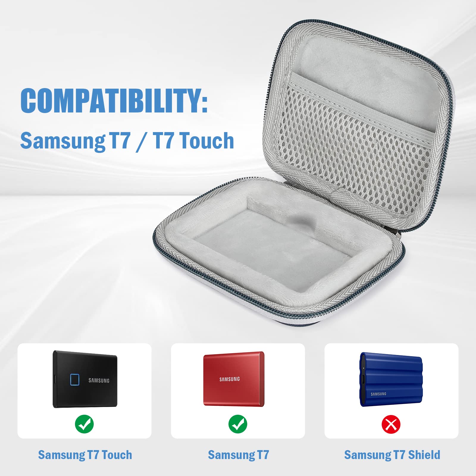 Foto 3 pulgar | Funda De Transporte Procase Para Samsung T7/t7 Touch Ssd Con Cable T - Venta Internacional.