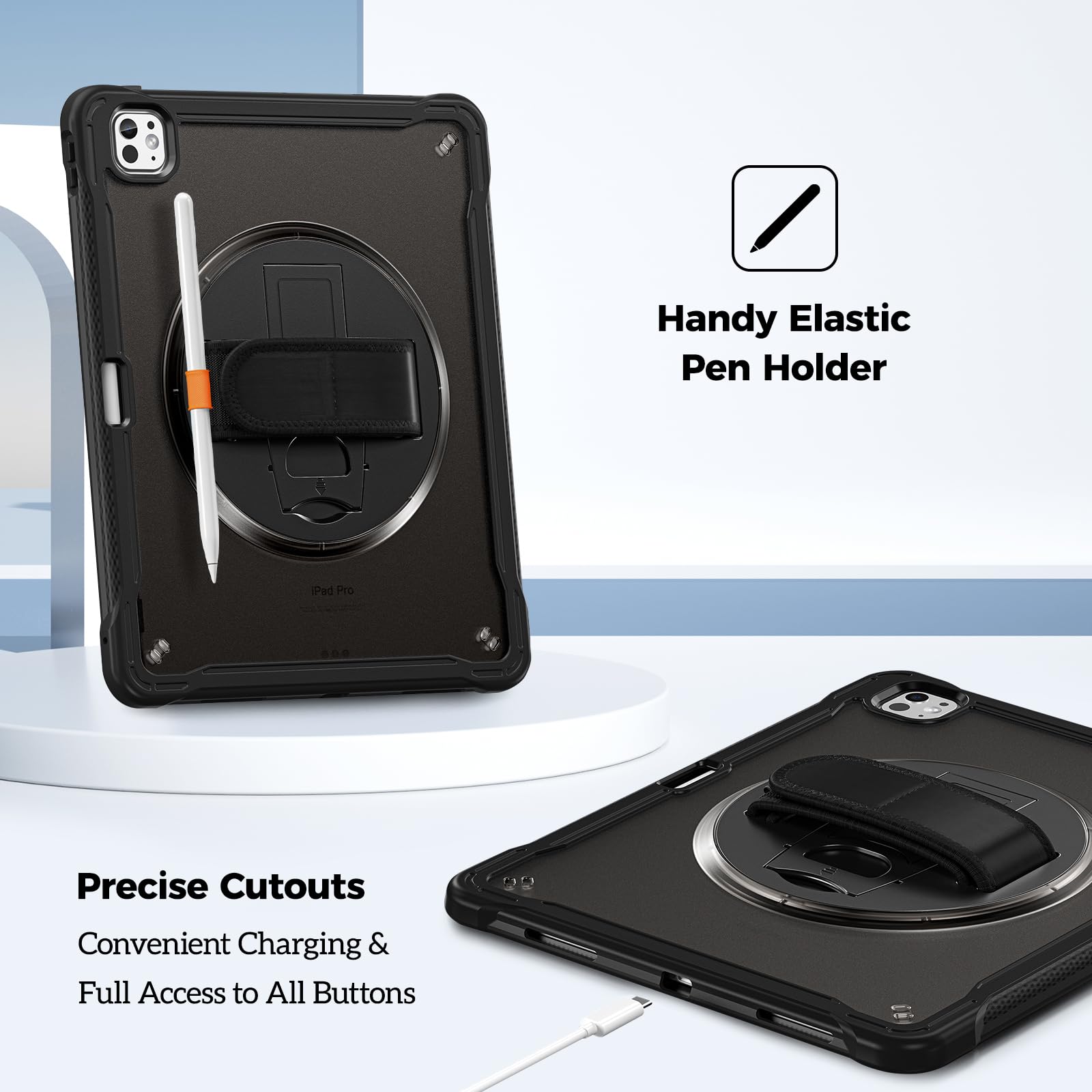 Foto 3 | Funda Procase Rugged Para Ipad Pro 13 2024 M4 Con Lápiz Negro - Venta Internacional.