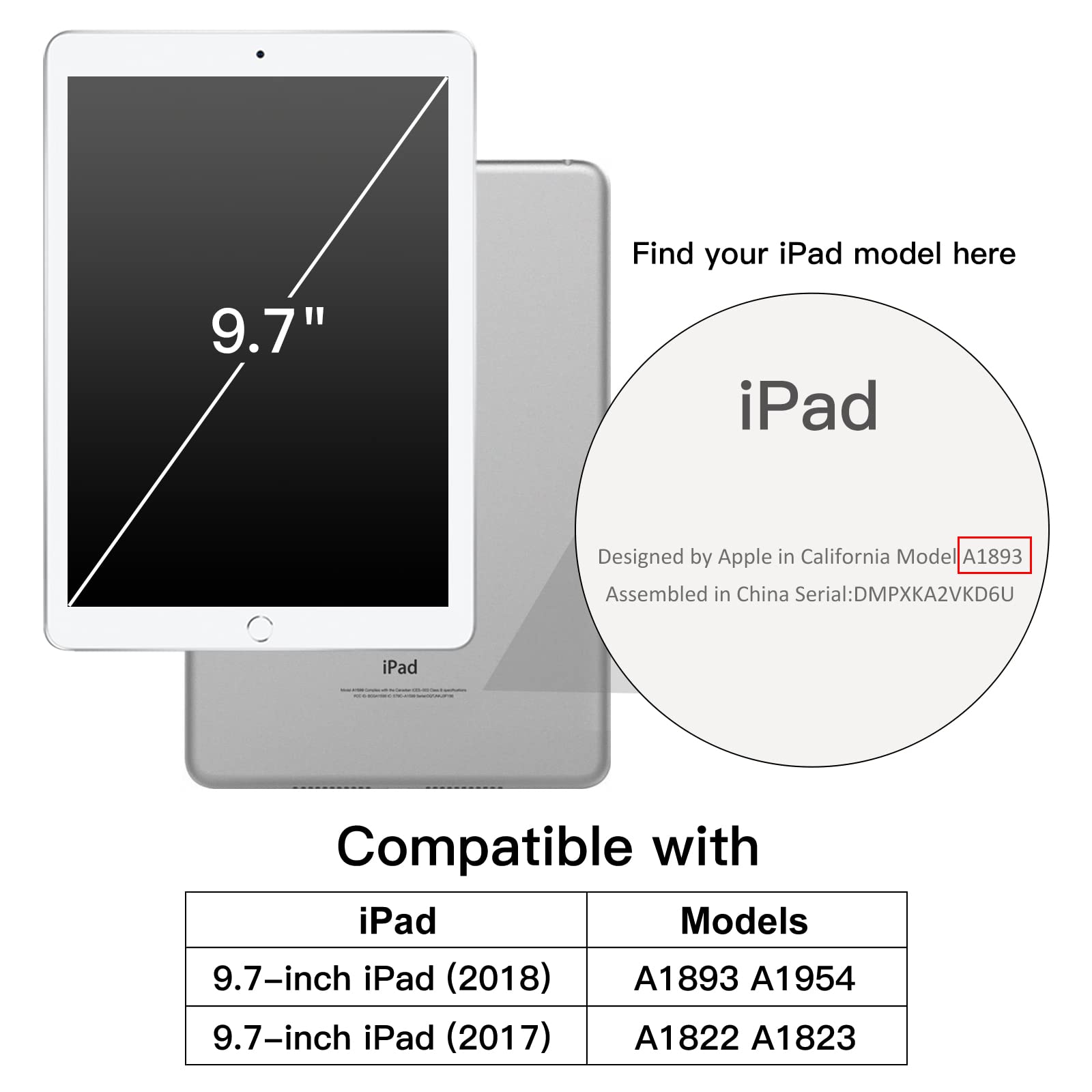Foto 3 pulgar | Funda Jetech Para Ipad De 9,7 Pulgadas (2018/2017) De 6.ª Y 5.ª Generación Con Smart  - Venta Internacional.