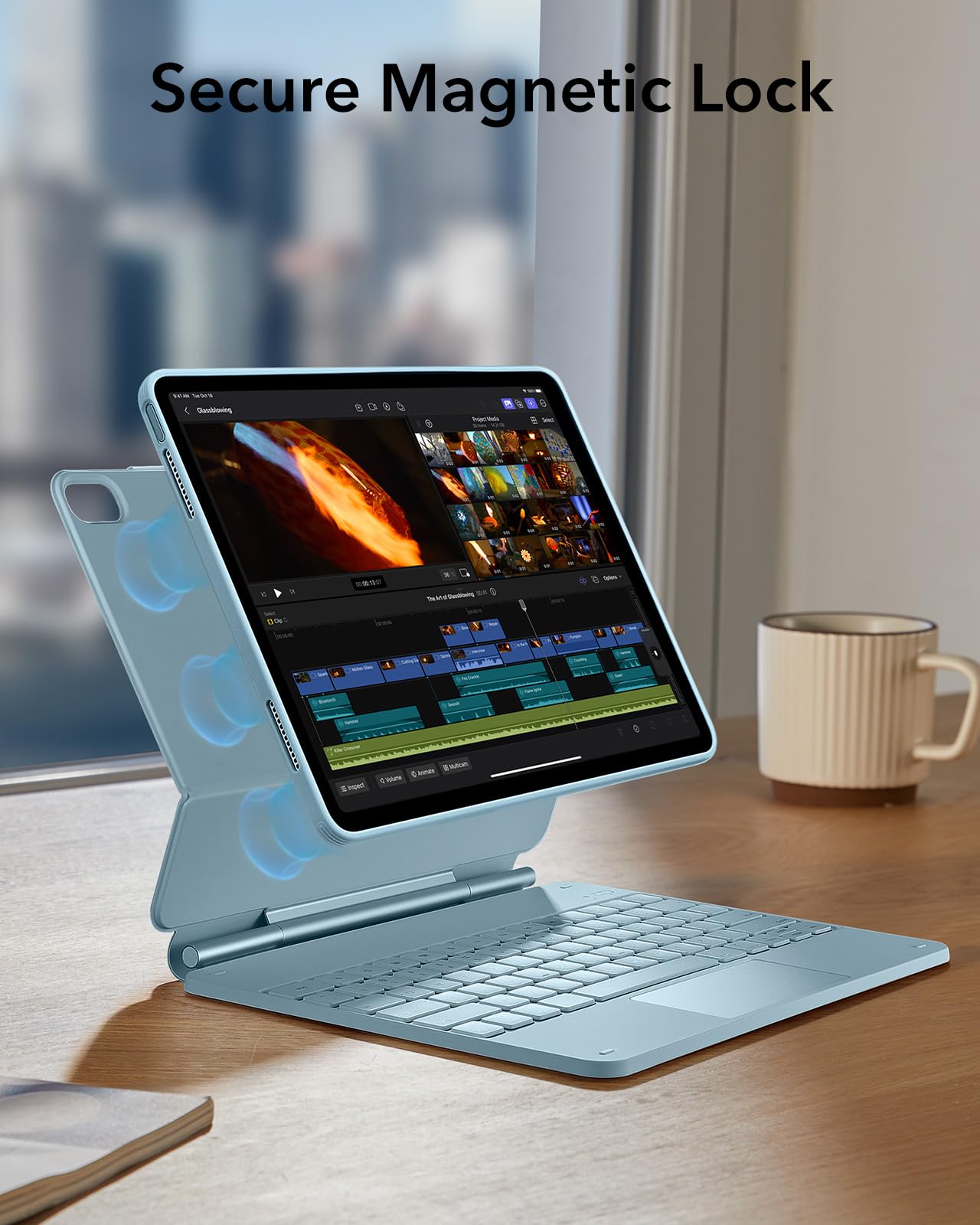 Foto 8 pulgar | Funda Ipad Air Con Teclado Esr Rebound Serie 360, Color Azul - Venta Internacional.