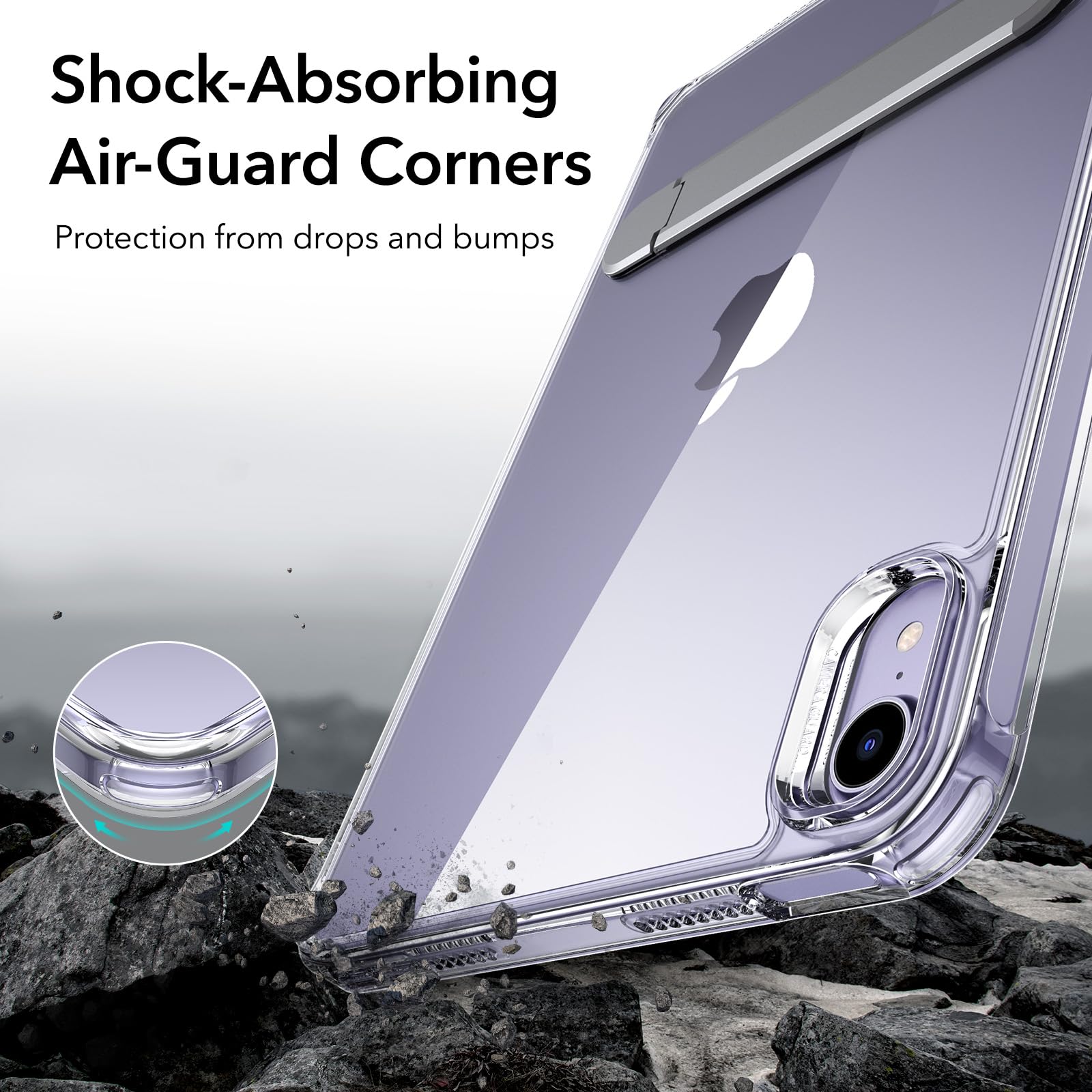 Foto 6 pulgar | Funda Esr Para Ipad Mini 7 A17 Pro Con Soporte Y 3 Modos, Transparente - Venta Internacional.