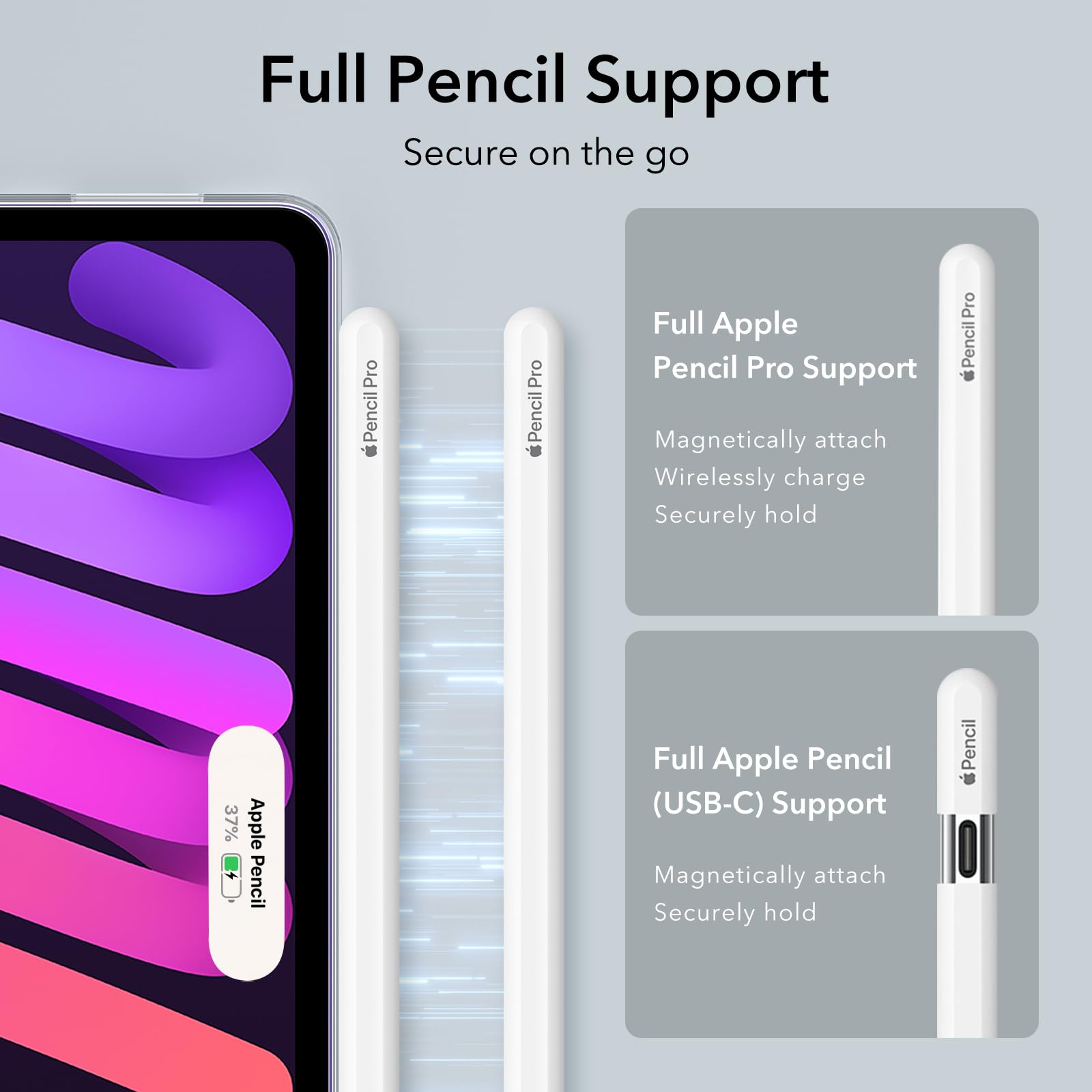 Foto 8 pulgar | Funda Esr Para Ipad Mini 7 A17 Pro Con Soporte Y 3 Modos, Transparente - Venta Internacional.