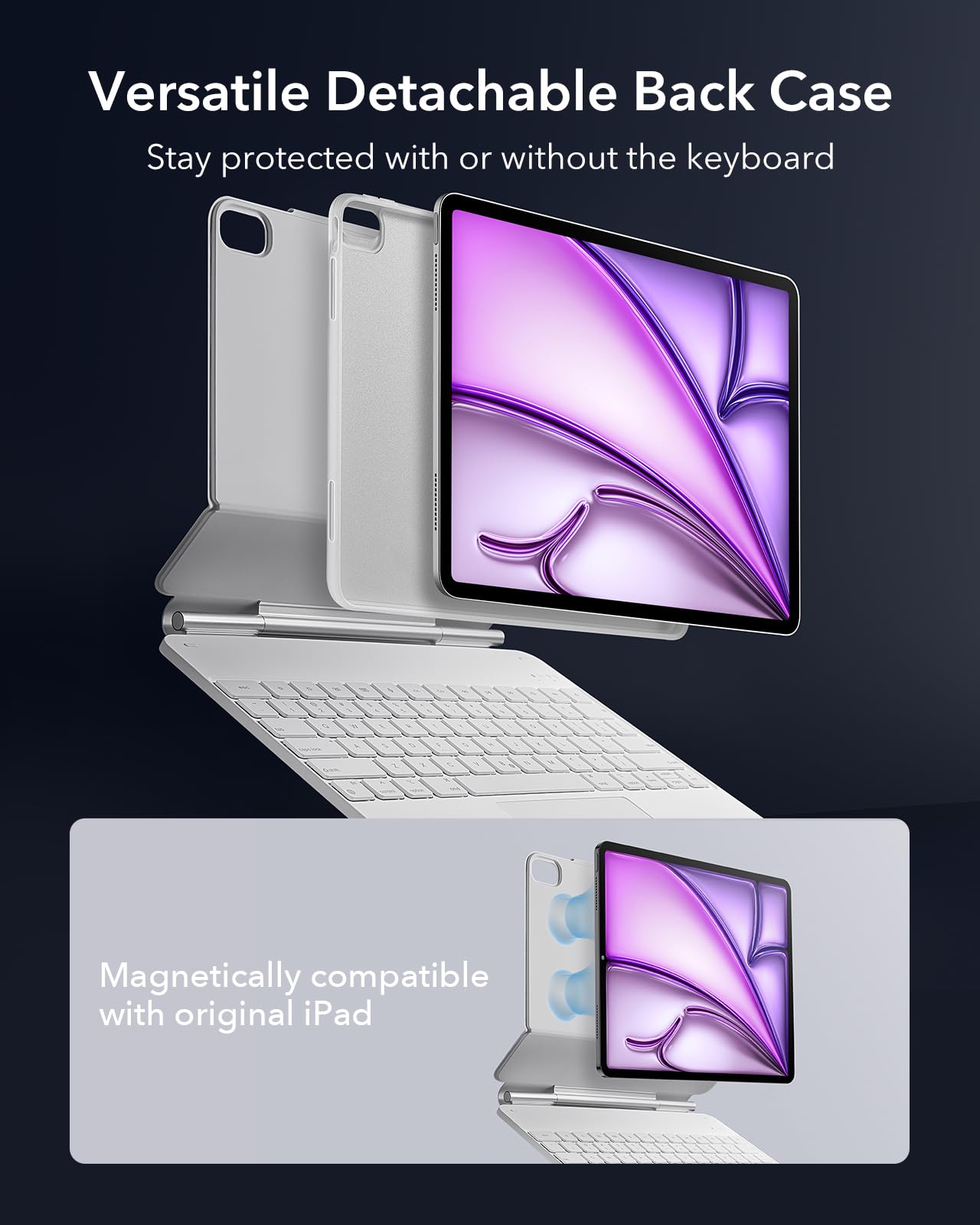 Foto 4 | Funda Con Teclado Esr Para Ipad Air De 13 Pulgadas Con Panel Táctil, Color Blanco - Venta Internacional.
