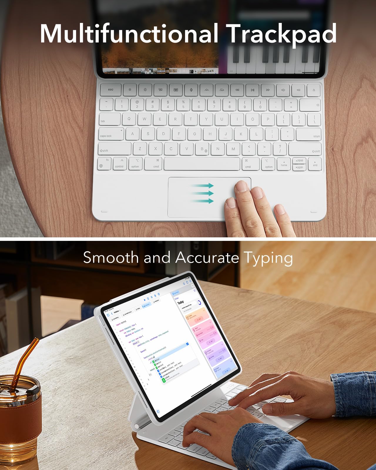 Foto 6 | Funda Con Teclado Esr Para Ipad Air De 13 Pulgadas Con Panel Táctil, Color Blanco - Venta Internacional.