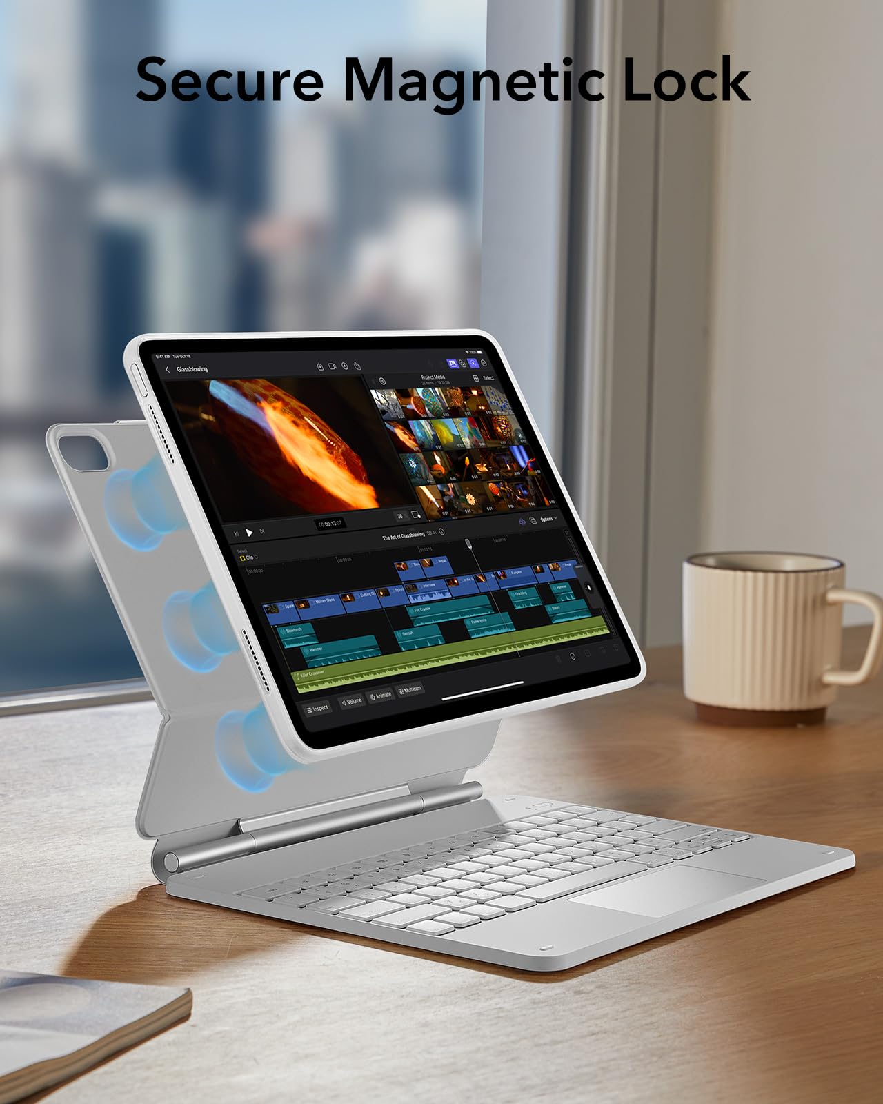 Foto 8 pulgar | Funda Con Teclado Esr Para Ipad Air De 13 Pulgadas Con Panel Táctil, Color Blanco - Venta Internacional.