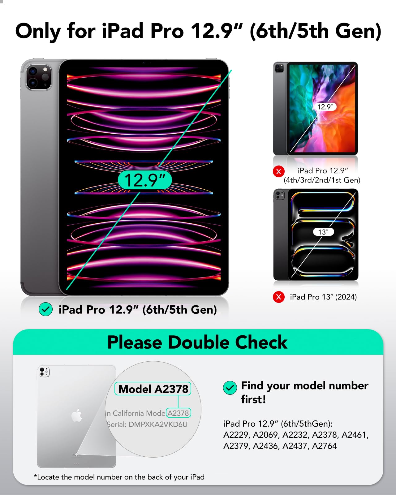 Foto 3 pulgar | Funda Esr Para Ipad Pro 12.9 (6.ª Y 5.ª Generación, 2022/2021) Negra - Venta Internacional.