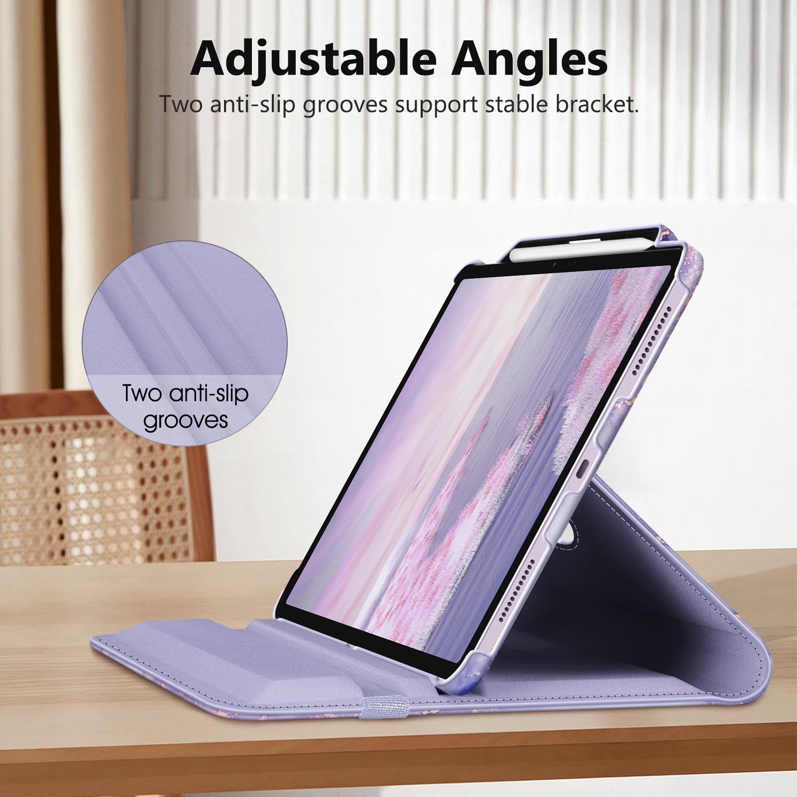 Foto 6 pulgar | Funda Giratoria Fintie Para Ipad Air De 13 Pulgadas (m3) 2025, Color Lila - Venta Internacional.