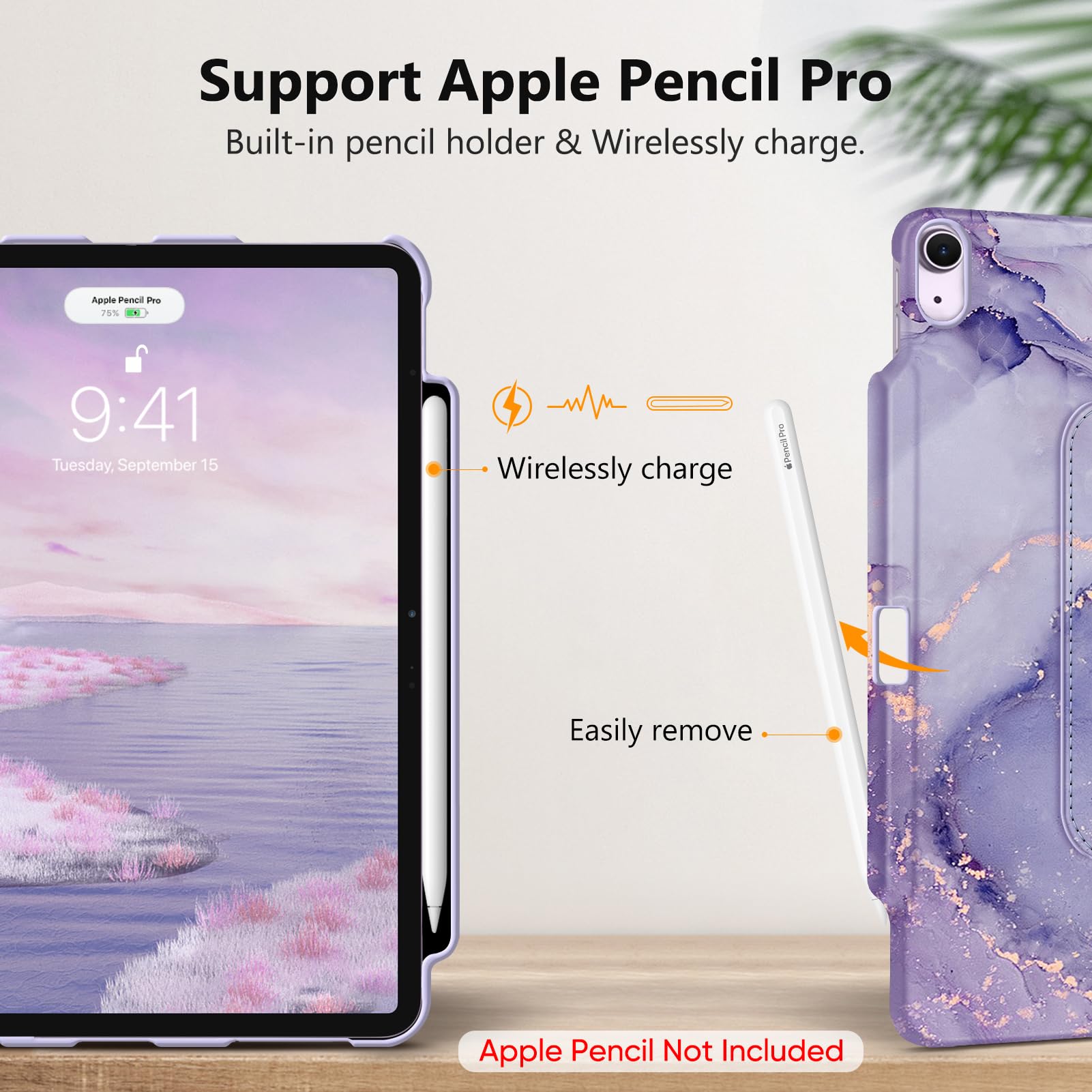 Foto 6 | Funda Giratoria Fintie Para Ipad Air De 13 Pulgadas (m3) 2025, Color Lila - Venta Internacional.