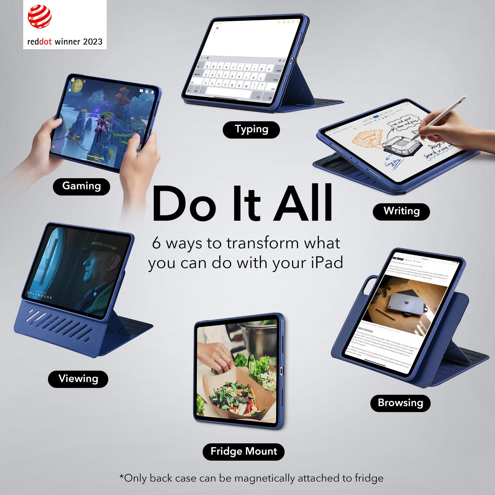Foto 3 | Funda Esr Para Ipad Pro 12.9 (6.ª Y 5.ª Gen., 2022/2021), Color Azul - Venta Internacional.
