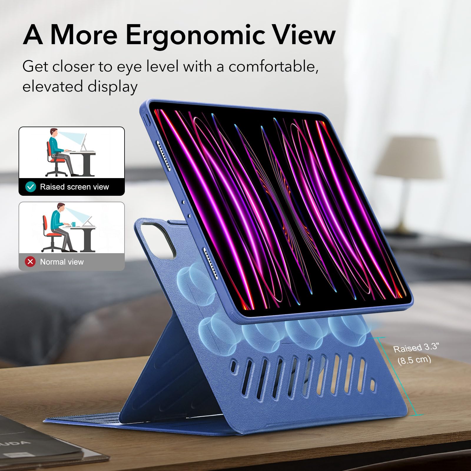 Foto 6 pulgar | Funda Esr Para Ipad Pro 12.9 (6.ª Y 5.ª Gen., 2022/2021), Color Azul - Venta Internacional.